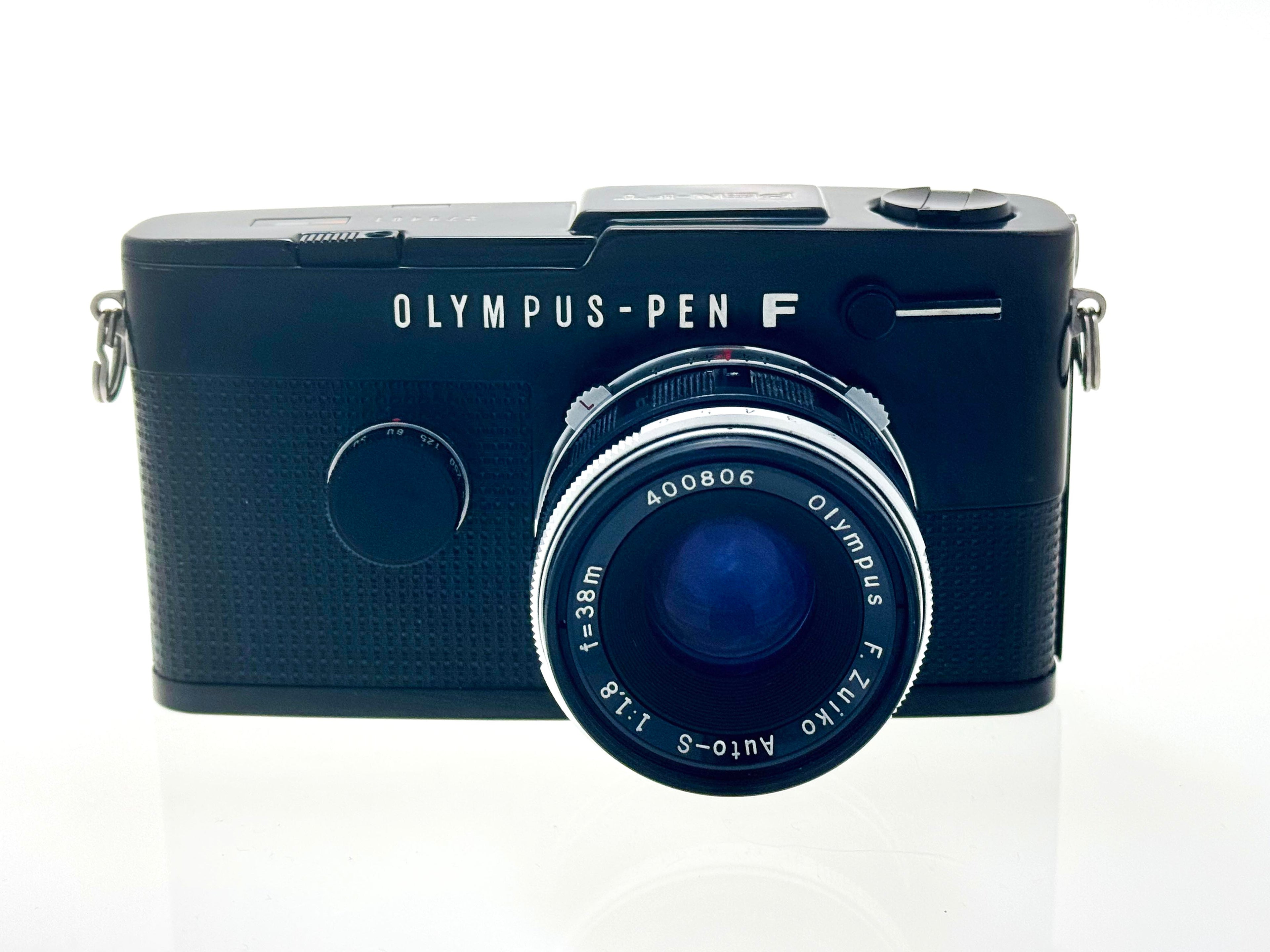 Vintage Black Olympus Pen FT Half-Frame Film Camera with Zuiko 38mm F1.8 Lens. (Exc)