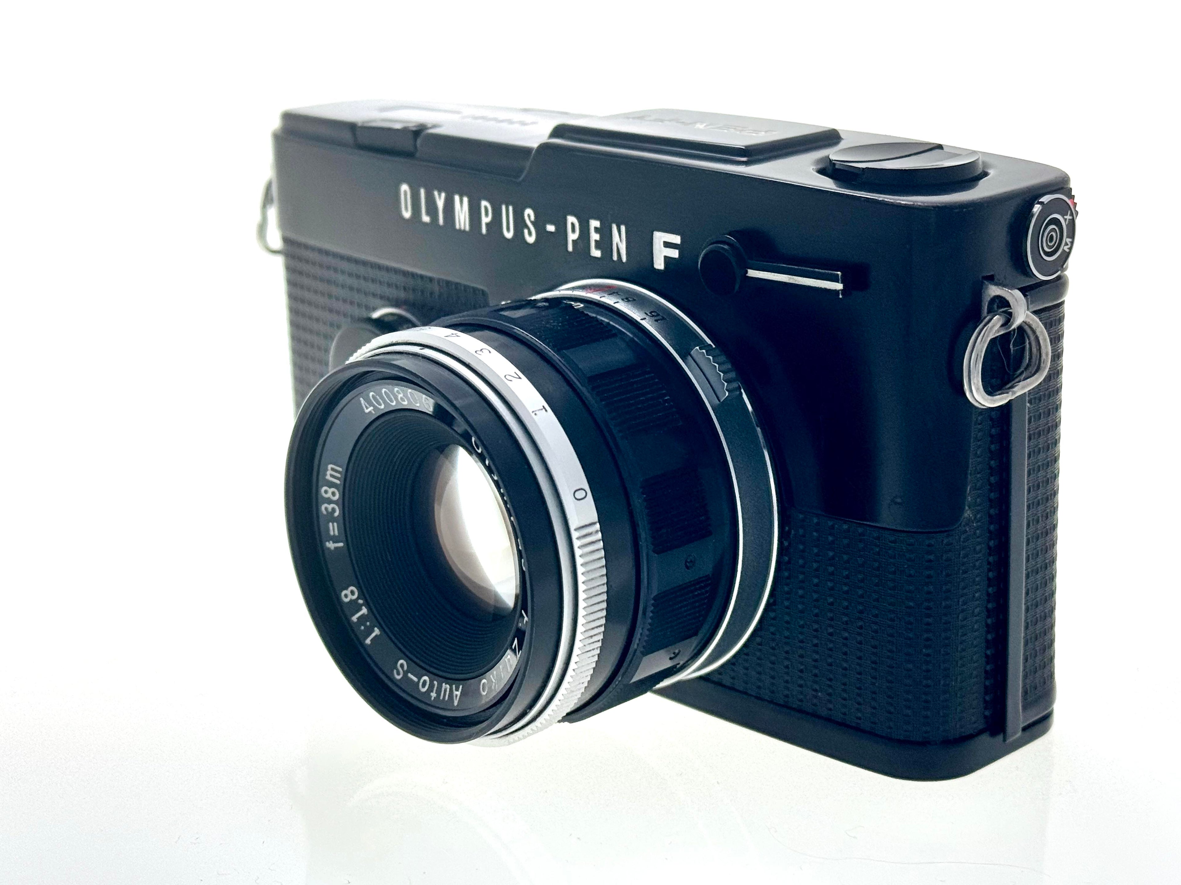 Vintage Black Olympus Pen FT Half-Frame Film Camera with Zuiko 38mm F1.8 Lens. (Exc)