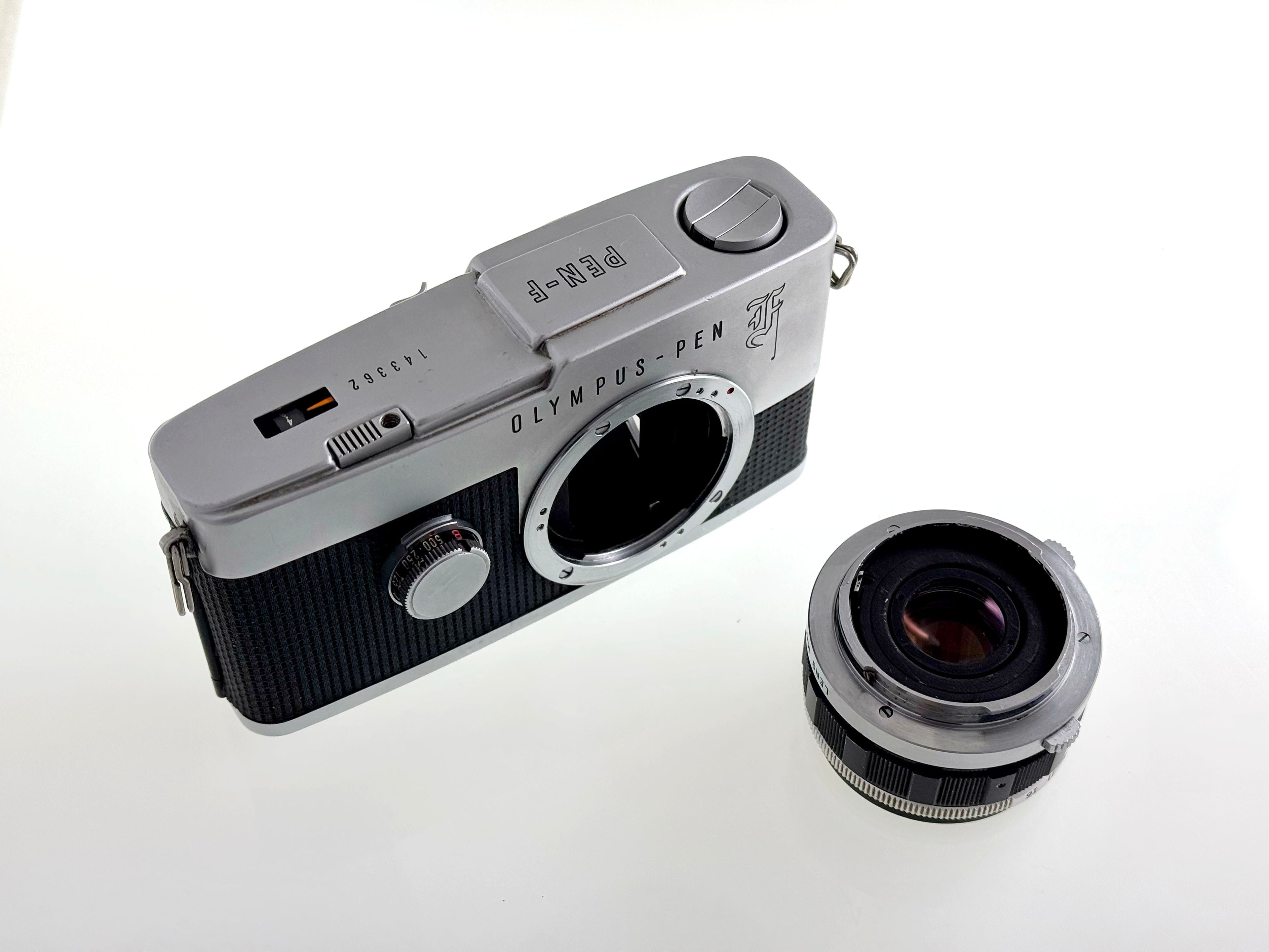 Vintage Olympus Pen F - Half-Frame Film Camera with Zuiko 38mm F1.8 Lens (Gd)