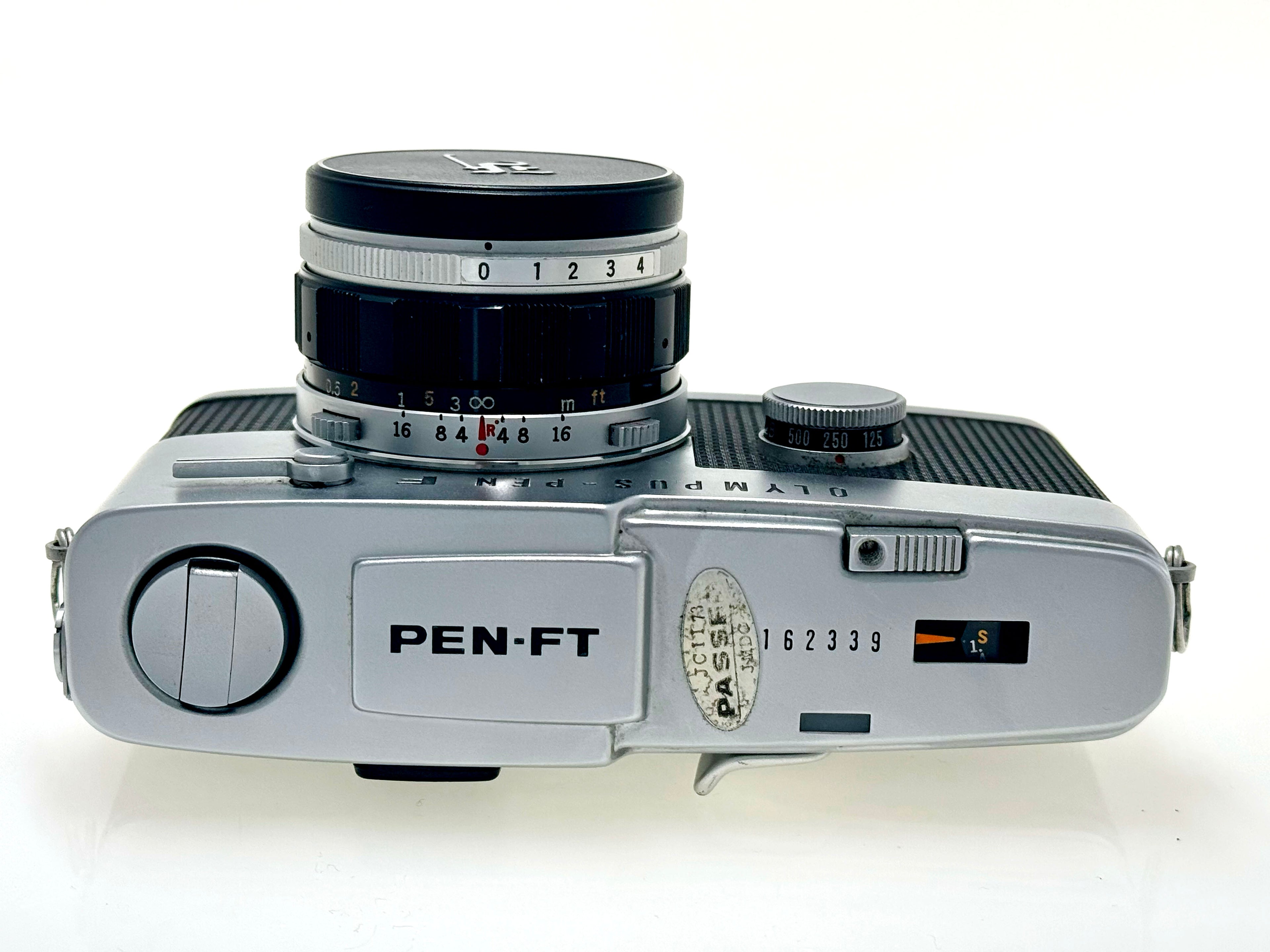 Vintage Chrome Olympus Pen FT Half-Frame Film Camera (Exc) with Zuiko 25mm F4 Lens (Exc)