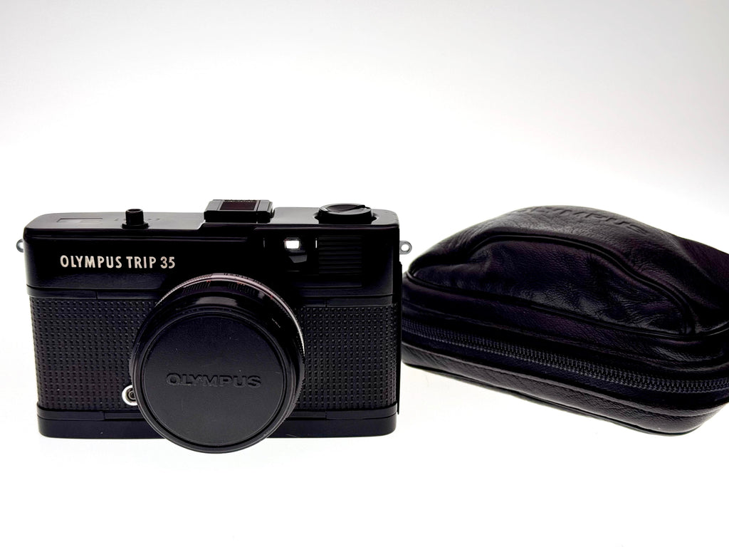 Vintage Olympus Rare All Black Trip 35 with Leather case (Exc)