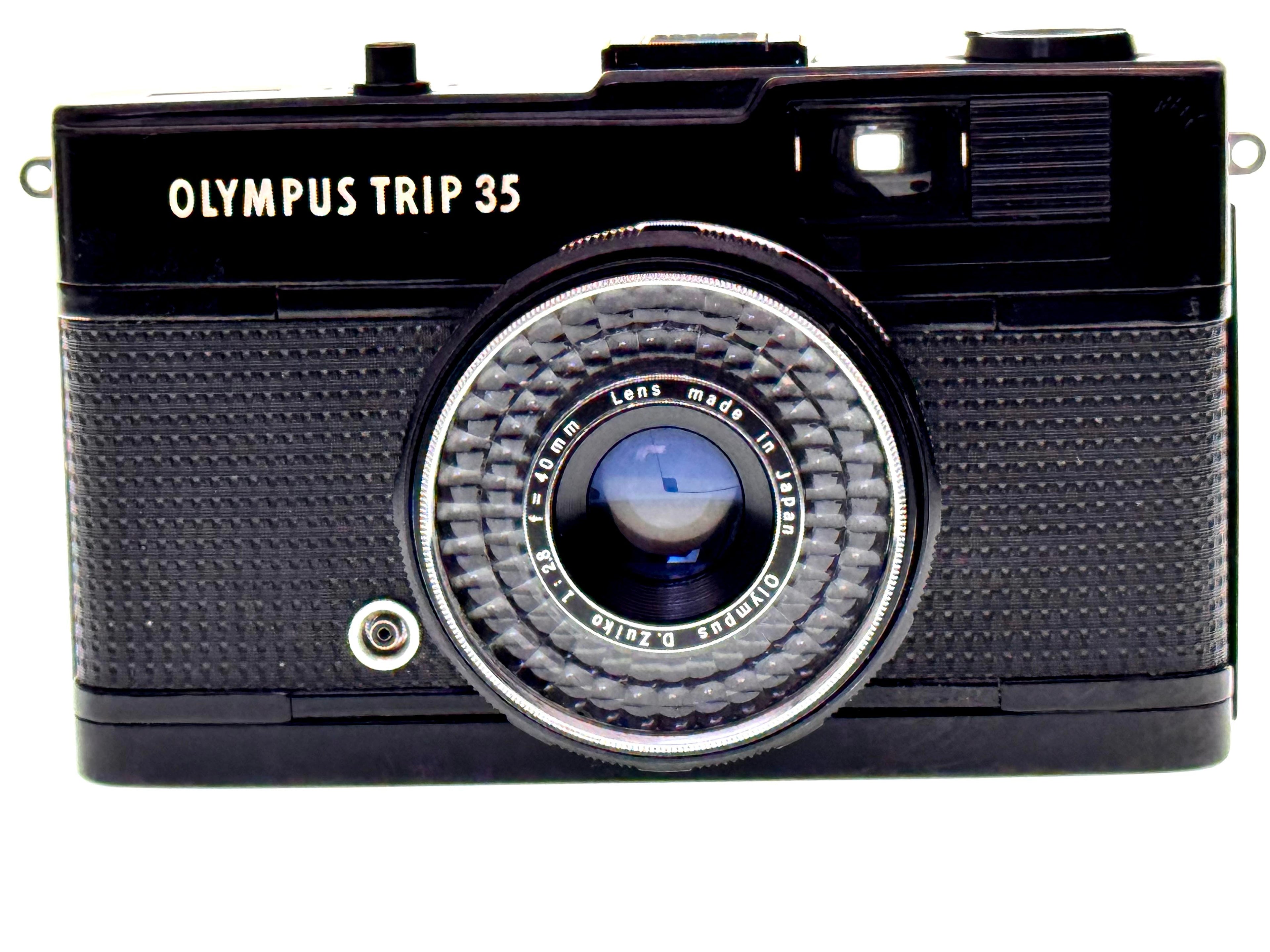 Vintage Olympus Rare All Black Trip 35 with Leather case (Exc)