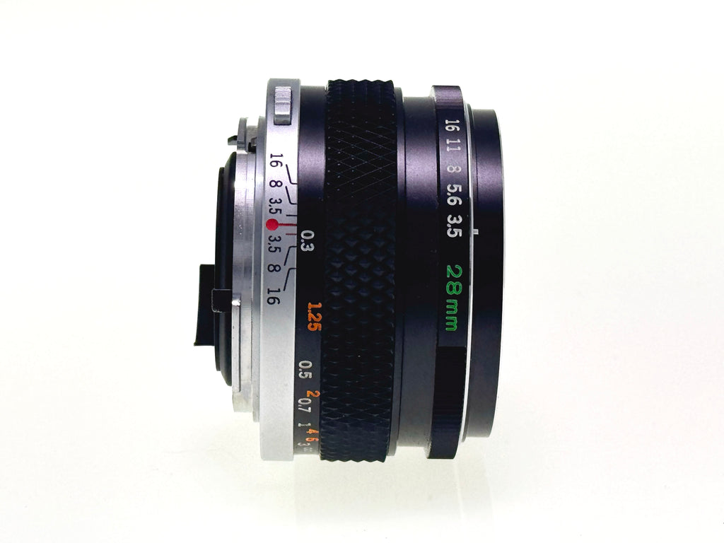 Vintage Olympus G.Zuiko 28mm F3.5 Silvernose Wide Angle Lens (Gd)