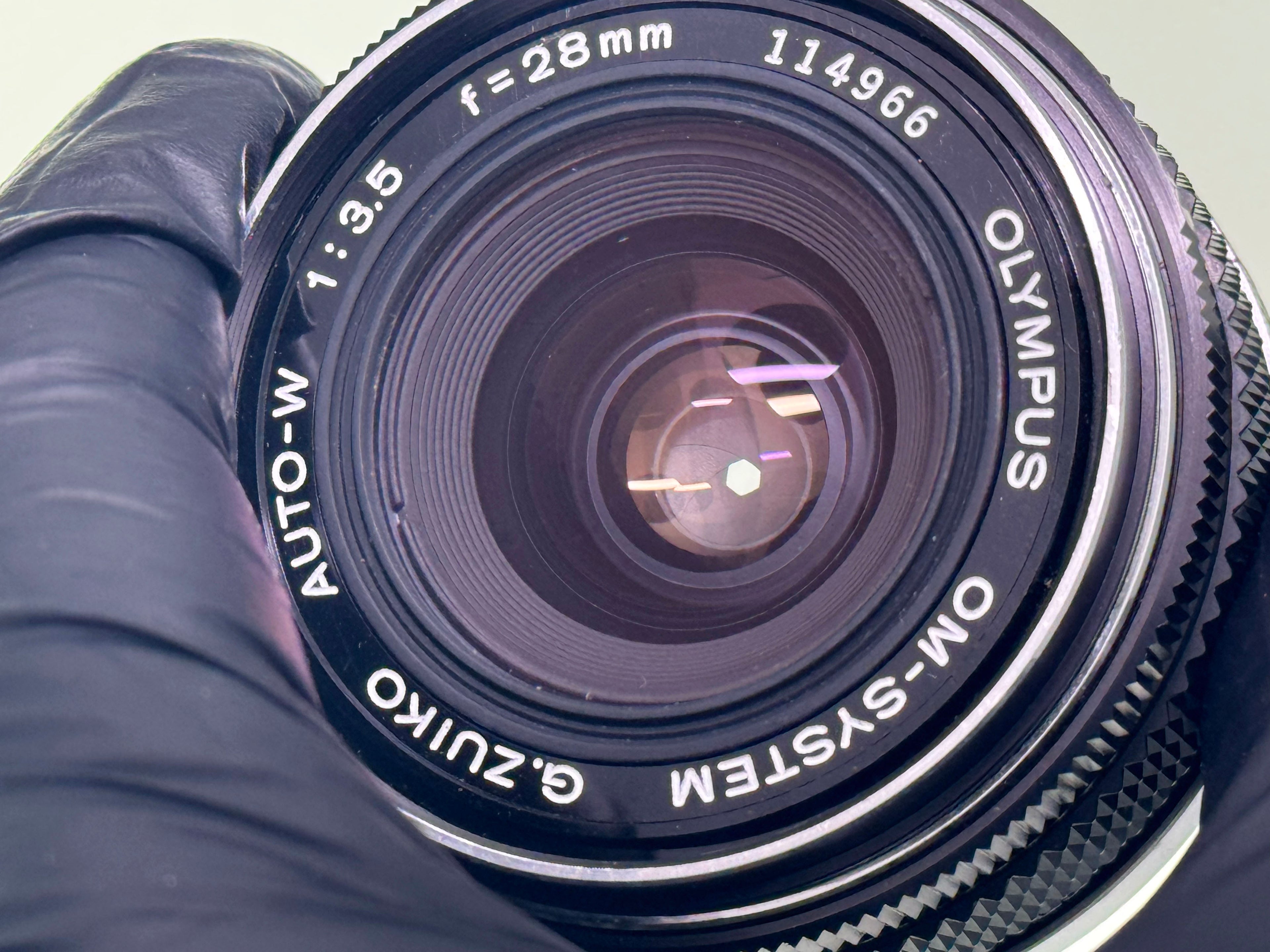 Vintage Olympus G.Zuiko 28mm F3.5 Silvernose Wide Angle Lens (Gd)