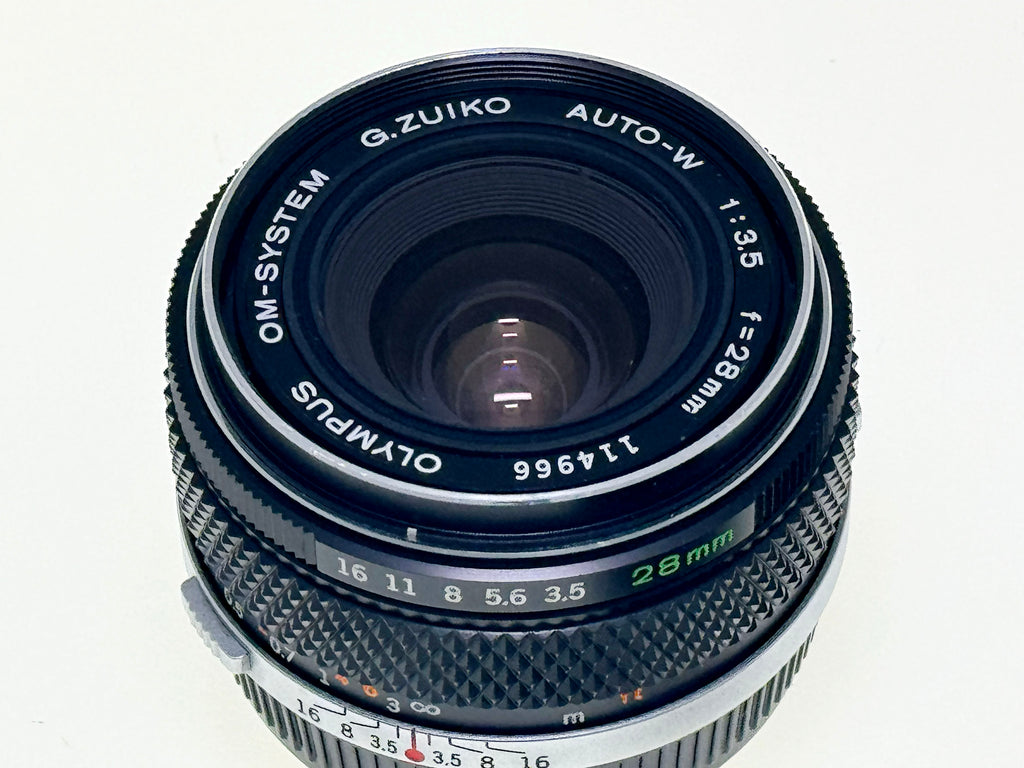 Vintage Olympus G.Zuiko 28mm F3.5 Silvernose Wide Angle Lens (Gd)