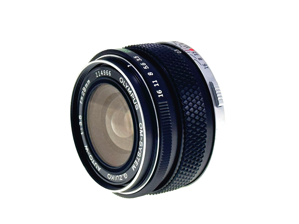 Vintage Olympus G.Zuiko 28mm F3.5 Silvernose Wide Angle Lens (Gd)