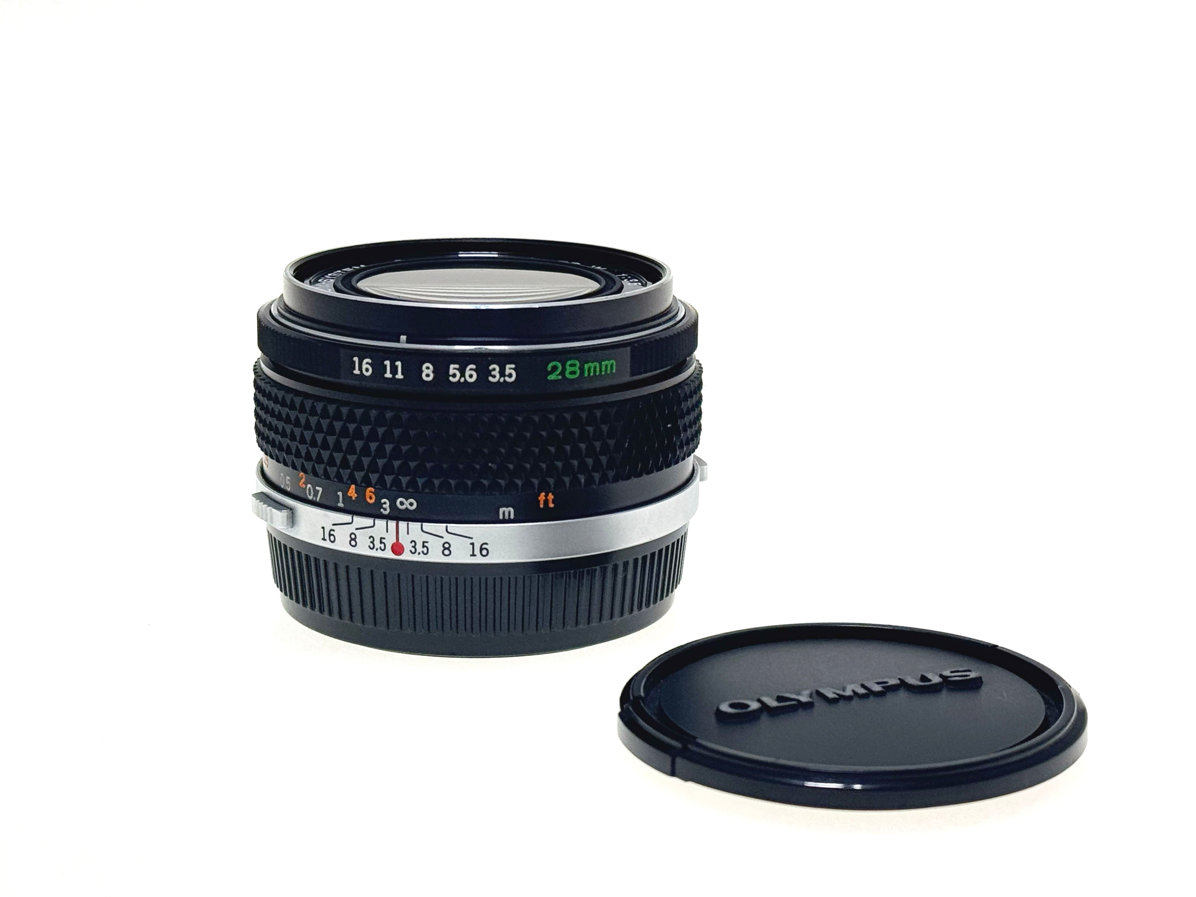 Vintage Olympus G.Zuiko 28mm F3.5 Silvernose Wide Angle Lens (Gd)