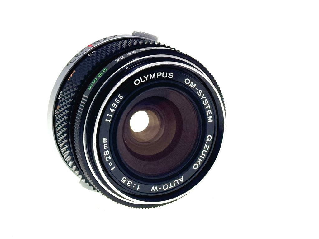 Vintage Olympus G.Zuiko 28mm F3.5 Silvernose Wide Angle Lens (Gd)
