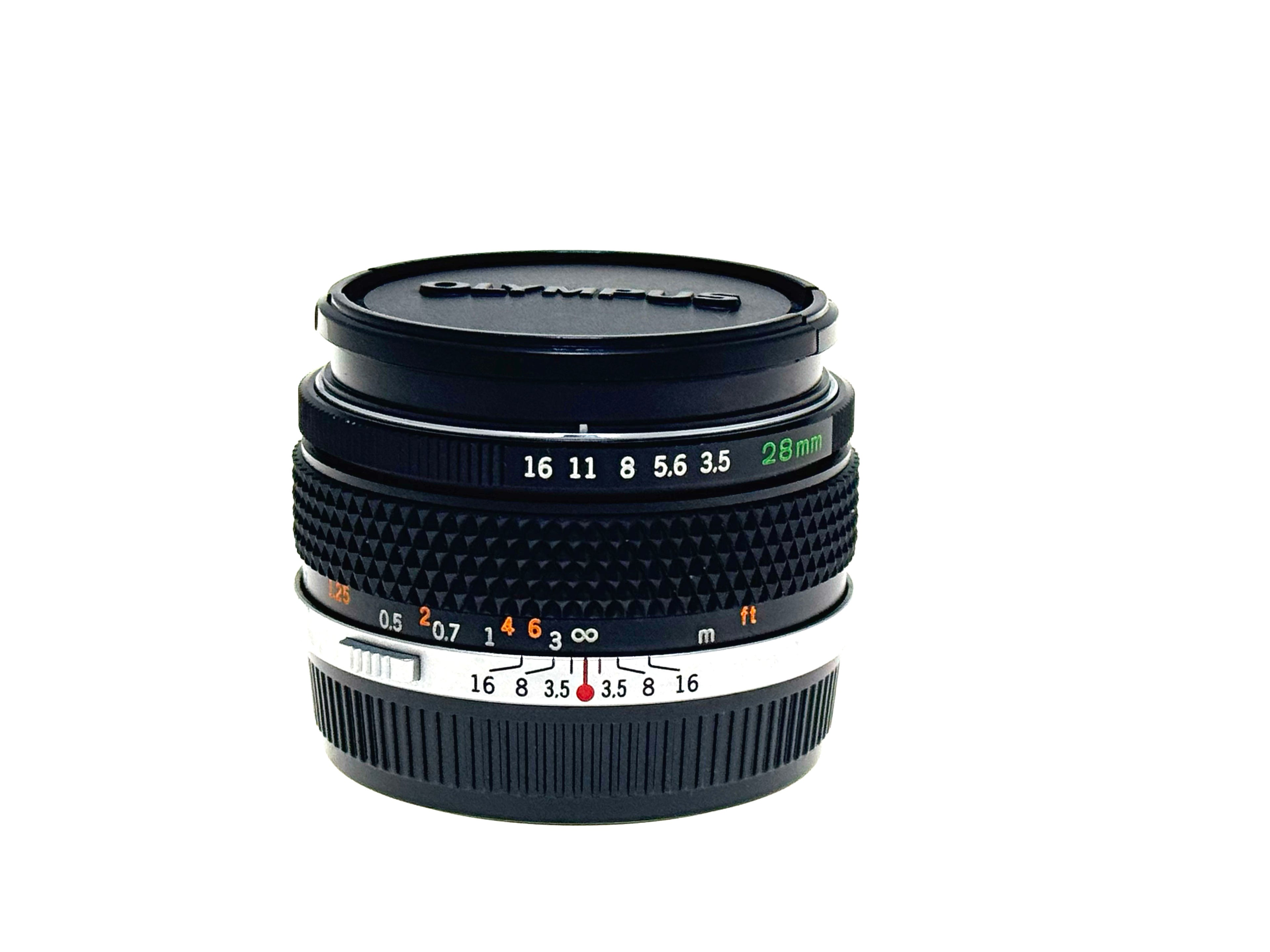 Vintage Olympus G.Zuiko 28mm F3.5 Silvernose Wide Angle Lens (Gd)