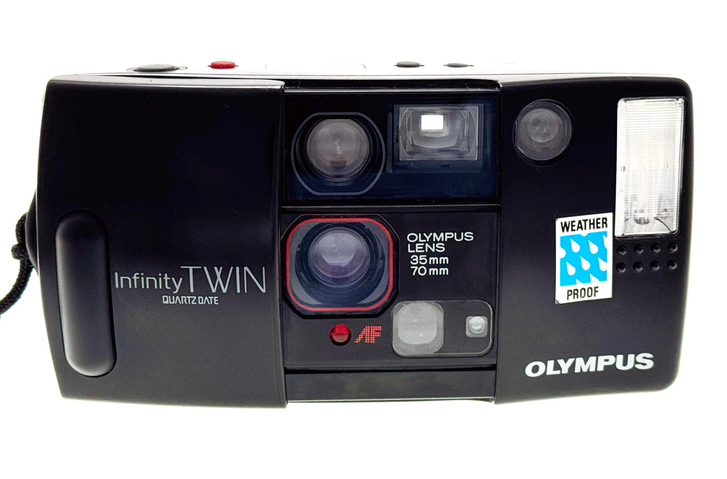 Vintage Olympus Infinity TWIN Quartz biaxial Lens Compact Camera (Gd)