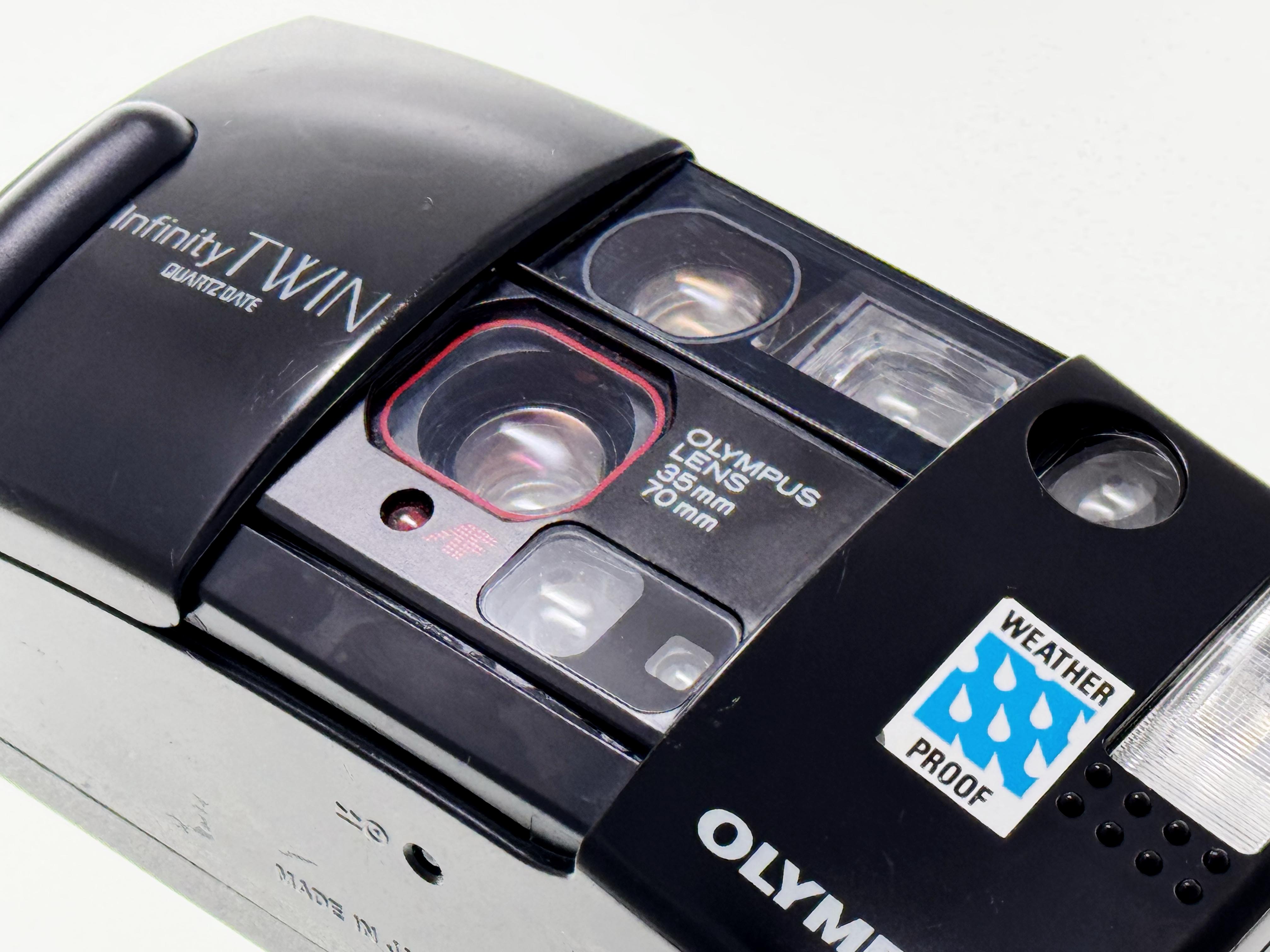 Vintage Olympus Infinity TWIN Quartz biaxial Lens Compact Camera (Gd)