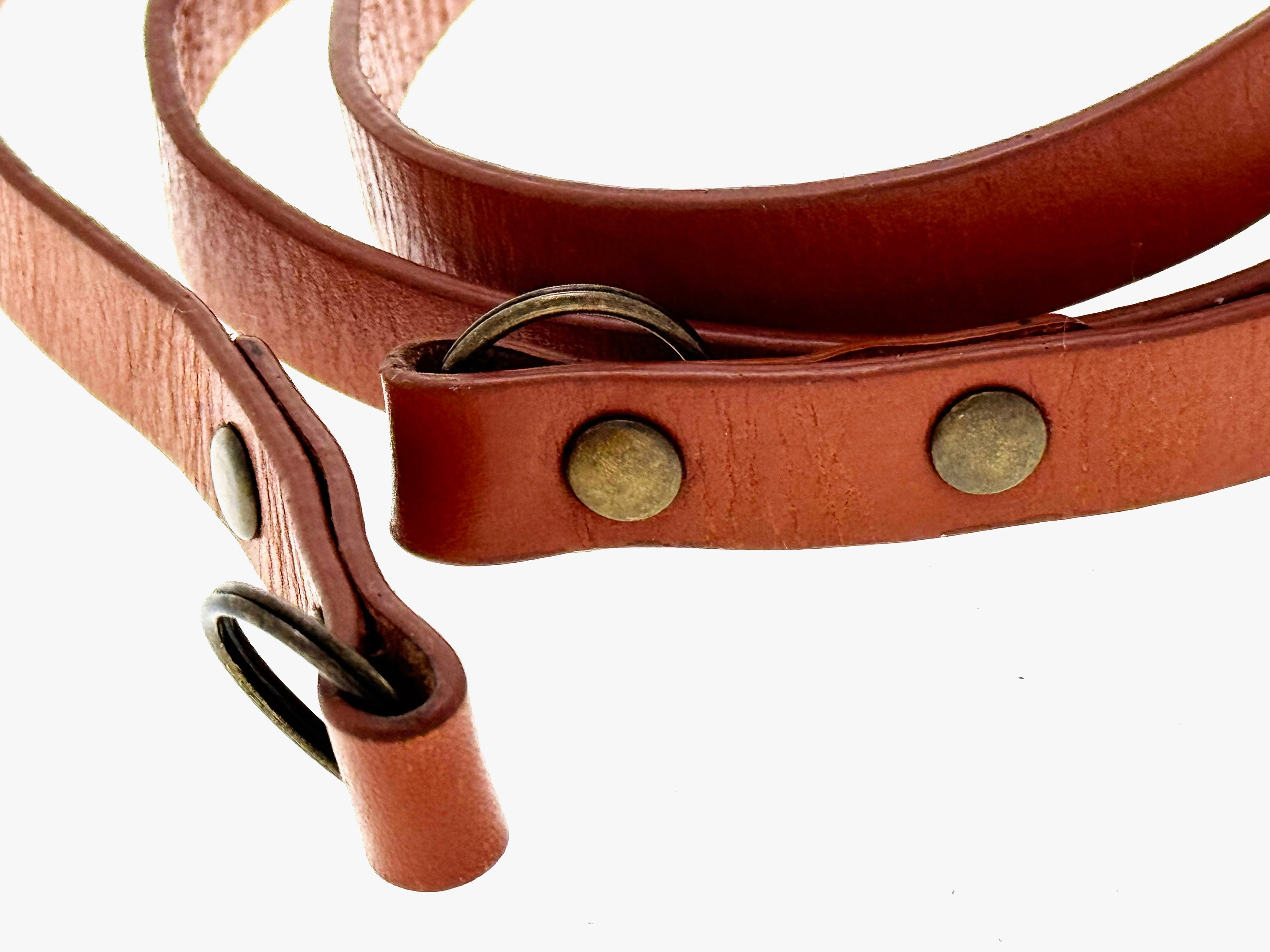 Vintage Tan Brown Leather Camera Strap (Vg)