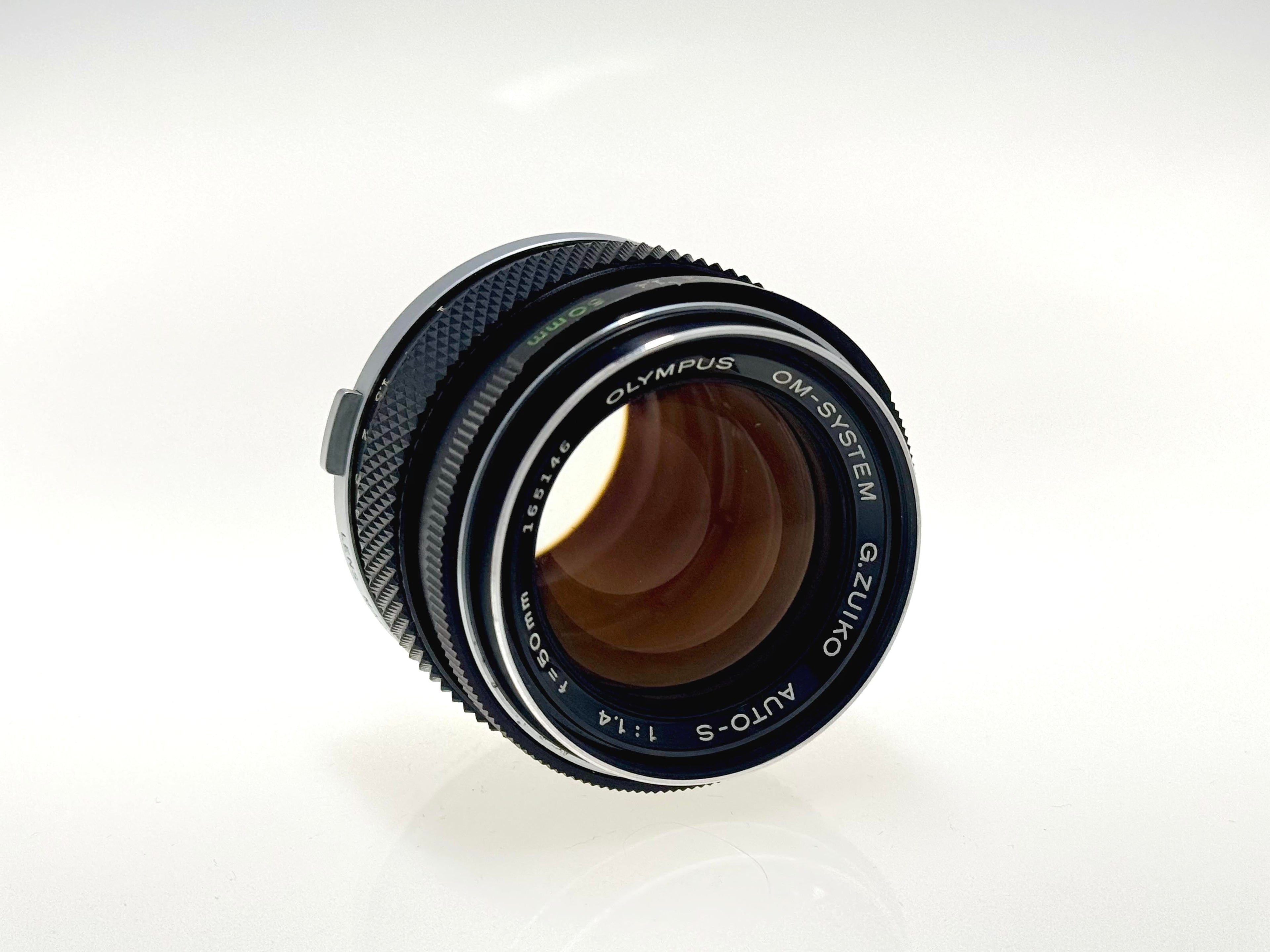 Vintage Olympus 50mm F1.4 'Silver Nose' Lens. (Vg)