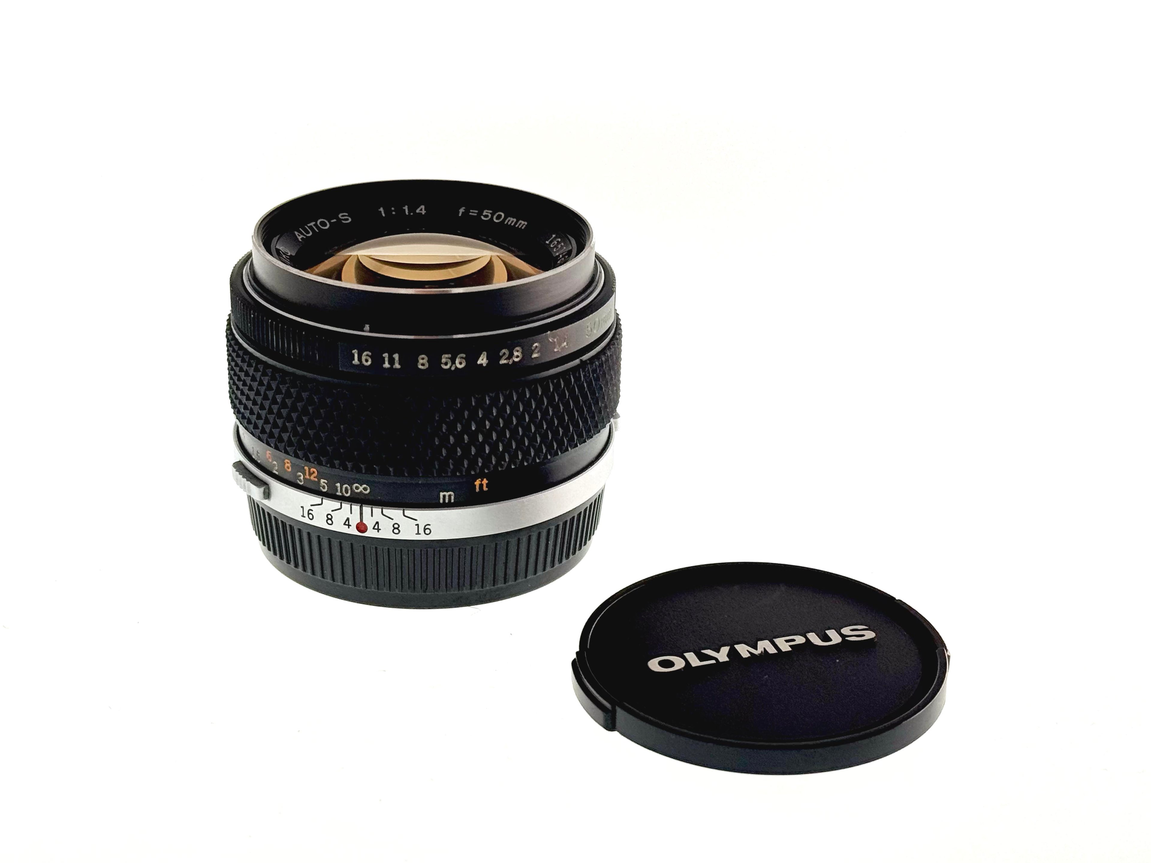 Vintage Olympus 50mm F1.4 'Silver Nose' Lens. (Vg)