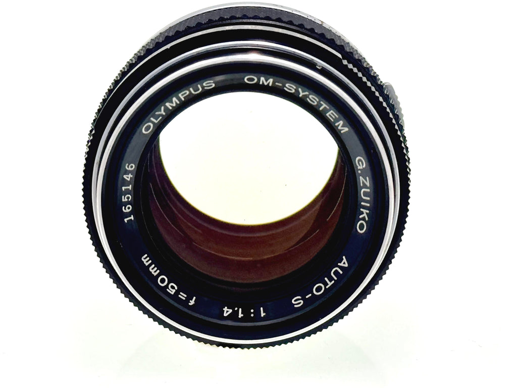 Vintage Olympus 50mm F1.4 'Silver Nose' Lens. (Vg)
