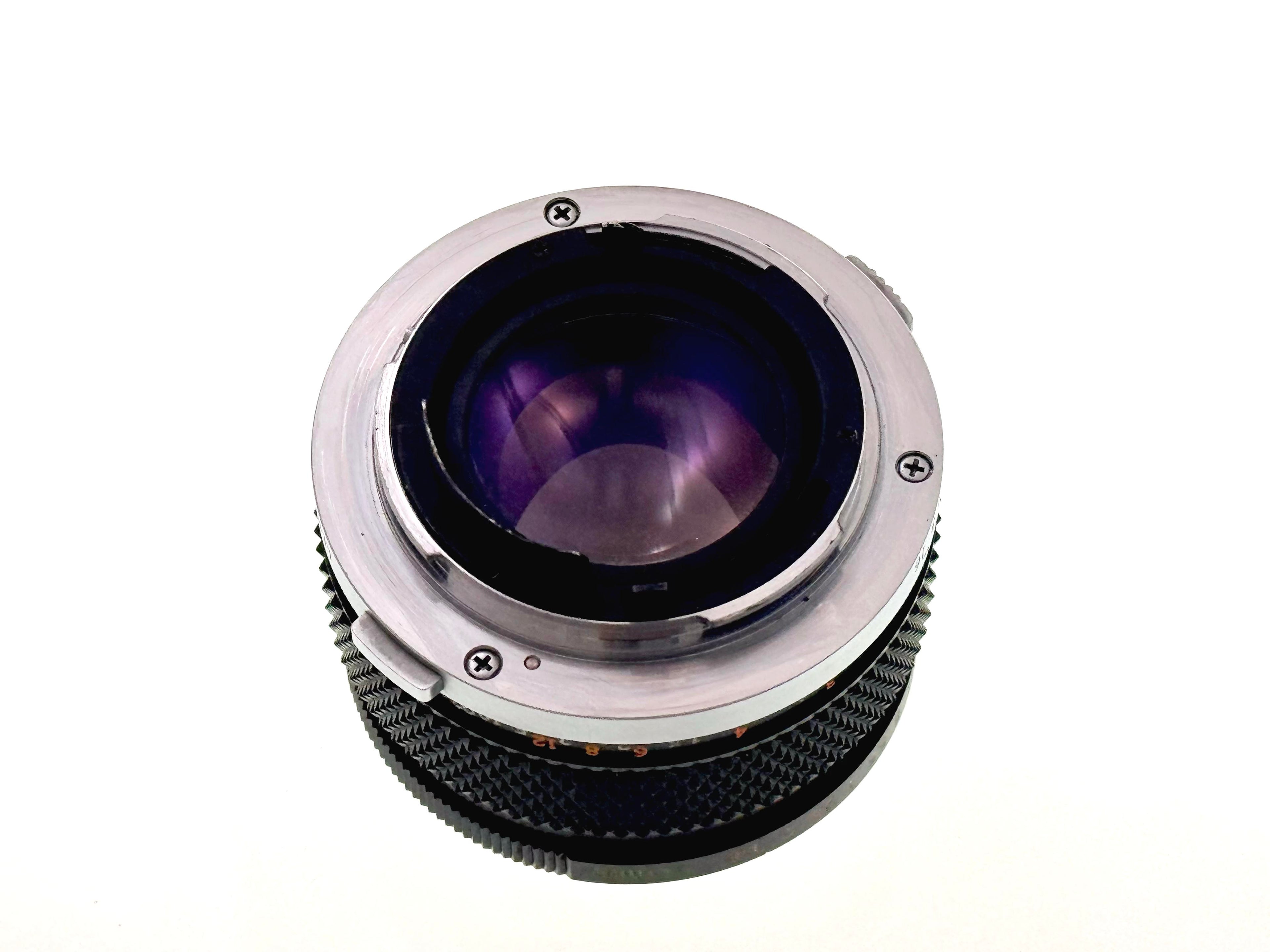 Vintage Olympus 50mm F1.4 'Silver Nose' Lens. (Vg)