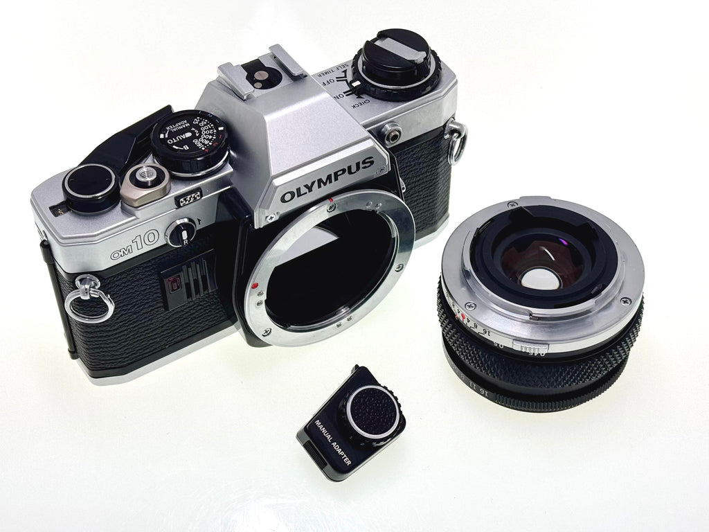 Vintage Olympus OM10 with 50mm Zuiko F1.8 Lens and Manual Adapter. (Exc)