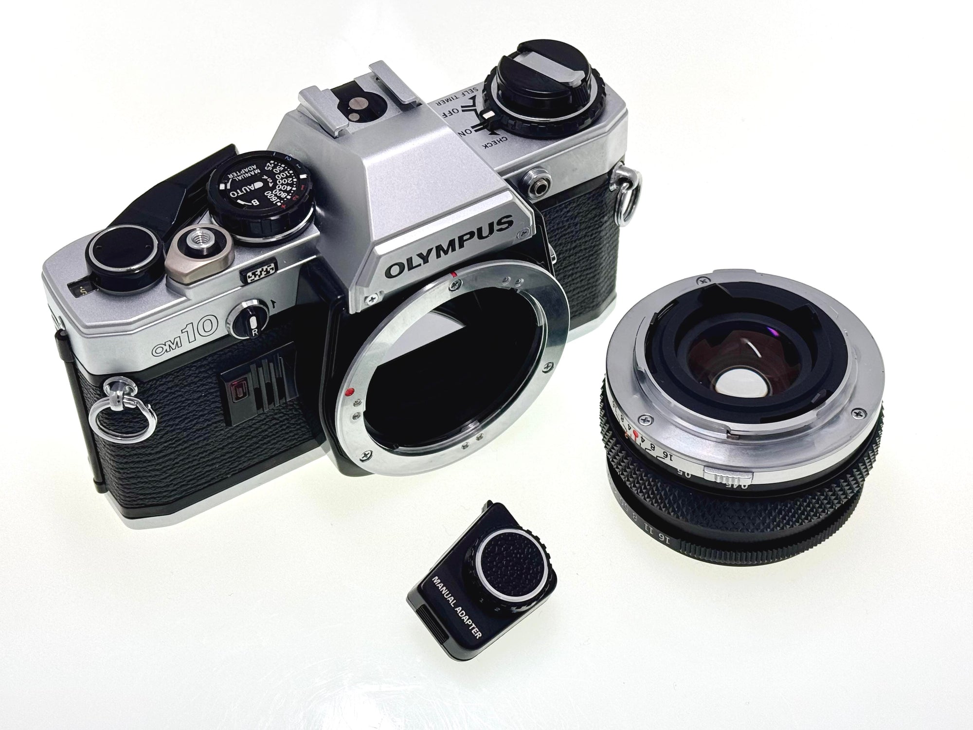 Vintage Olympus OM10 with 50mm Zuiko F1.8 Lens and Manual Adapter. (Exc)