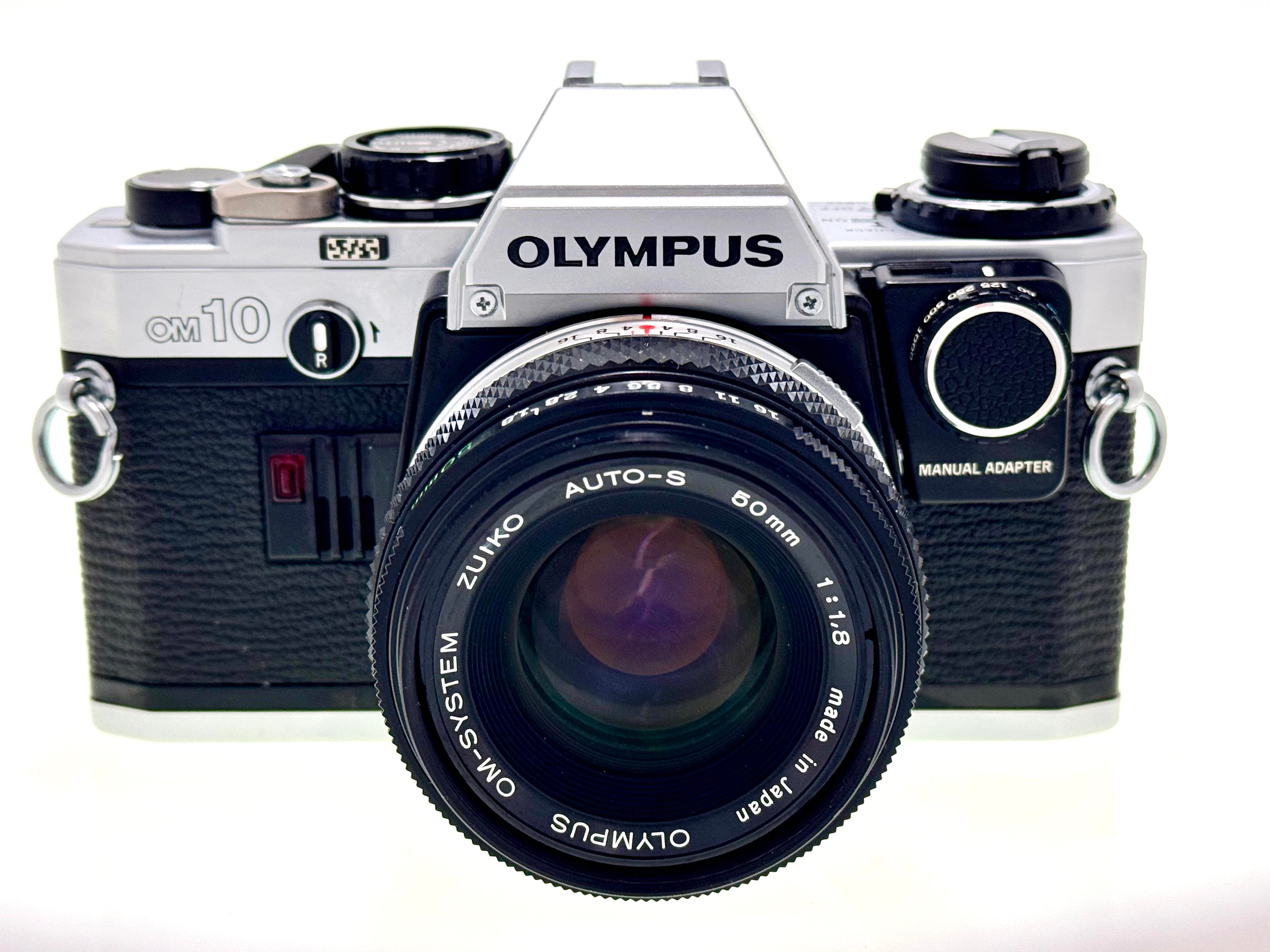 Vintage Olympus OM10 with 50mm Zuiko F1.8 Lens and Manual Adapter. (Ex