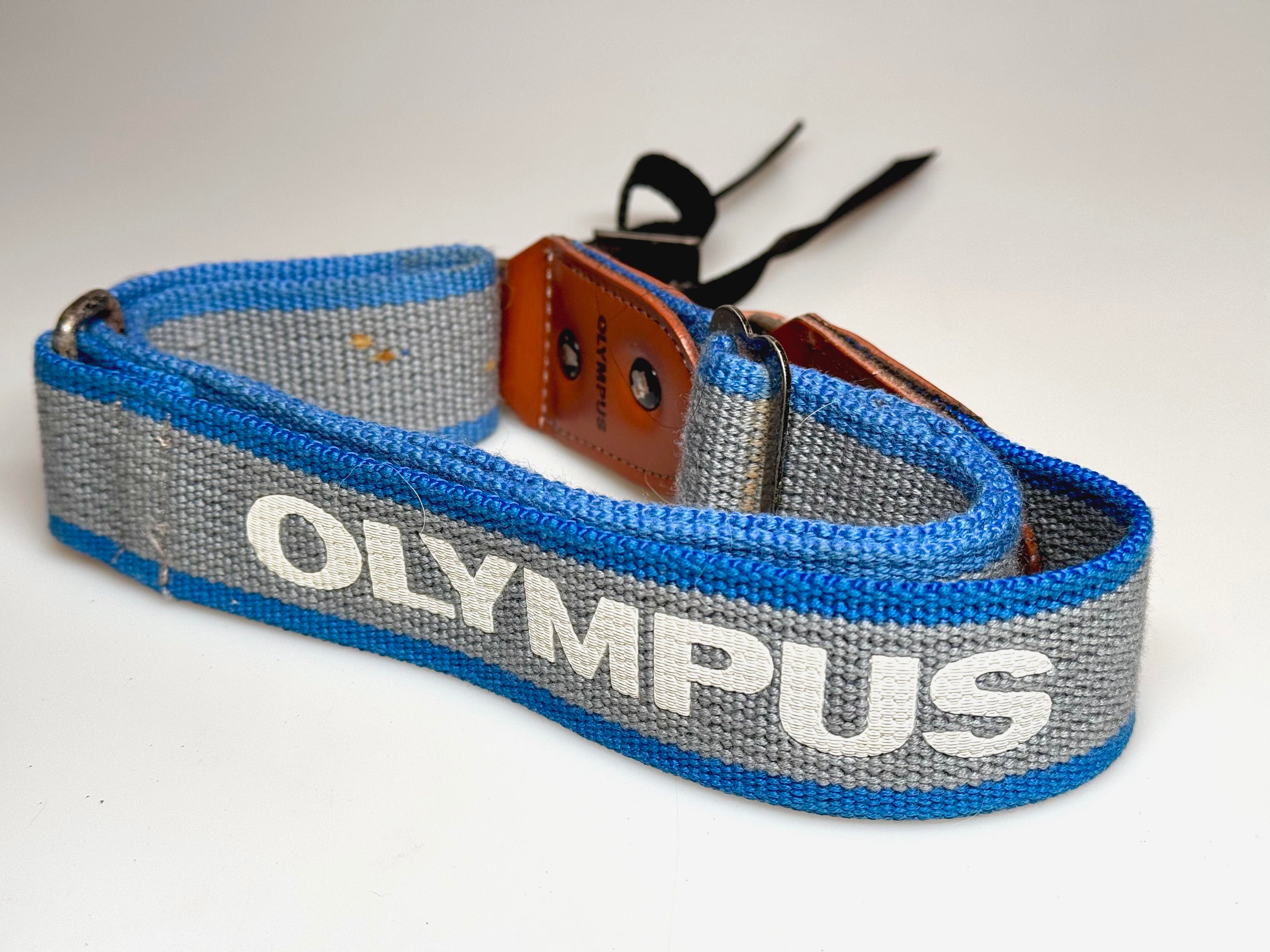 Vintage Olympus Grey and Blue Fabric Strap