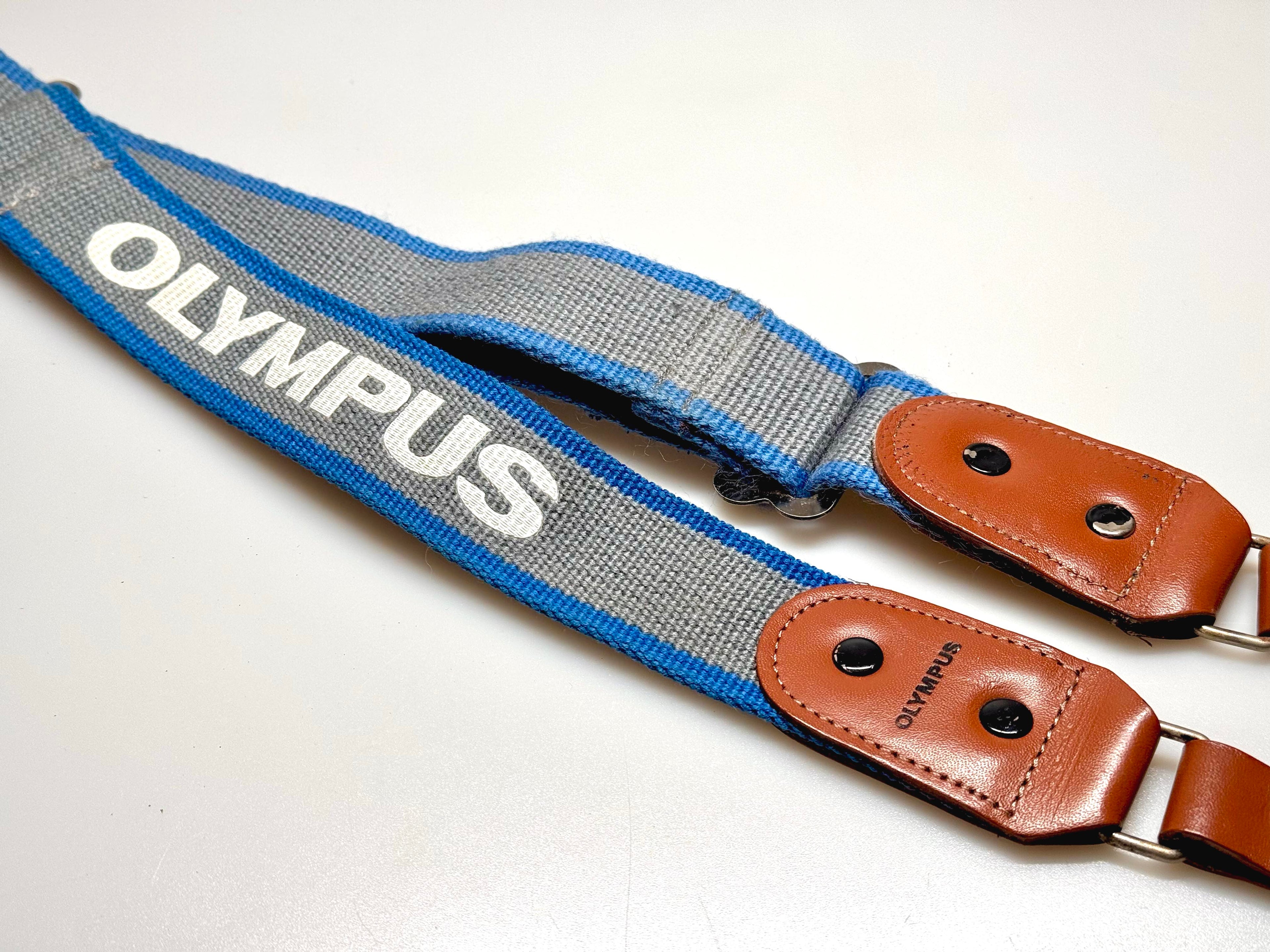 Vintage Olympus Grey and Blue Fabric Strap