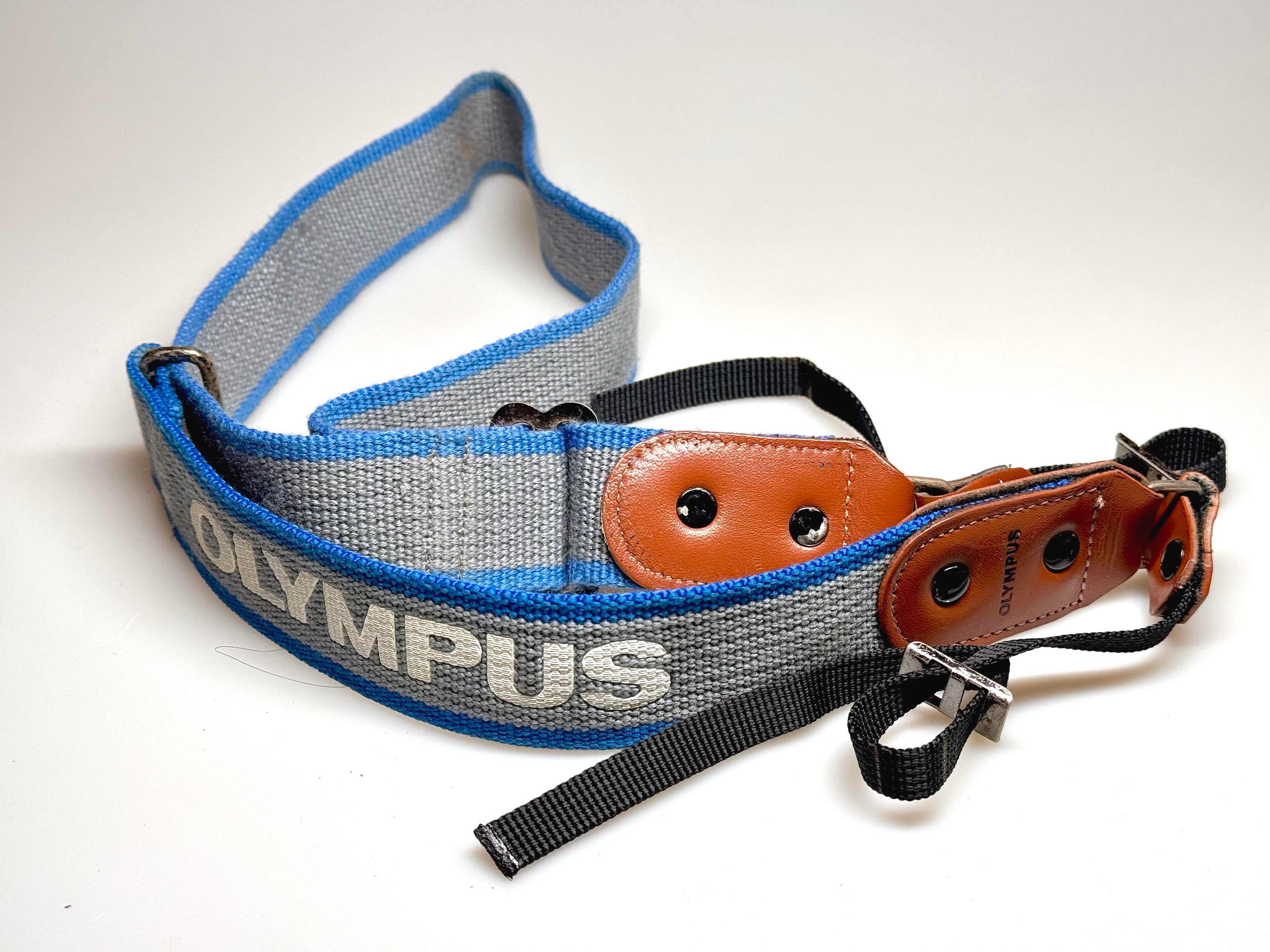 Vintage Olympus Grey and Blue Fabric Strap