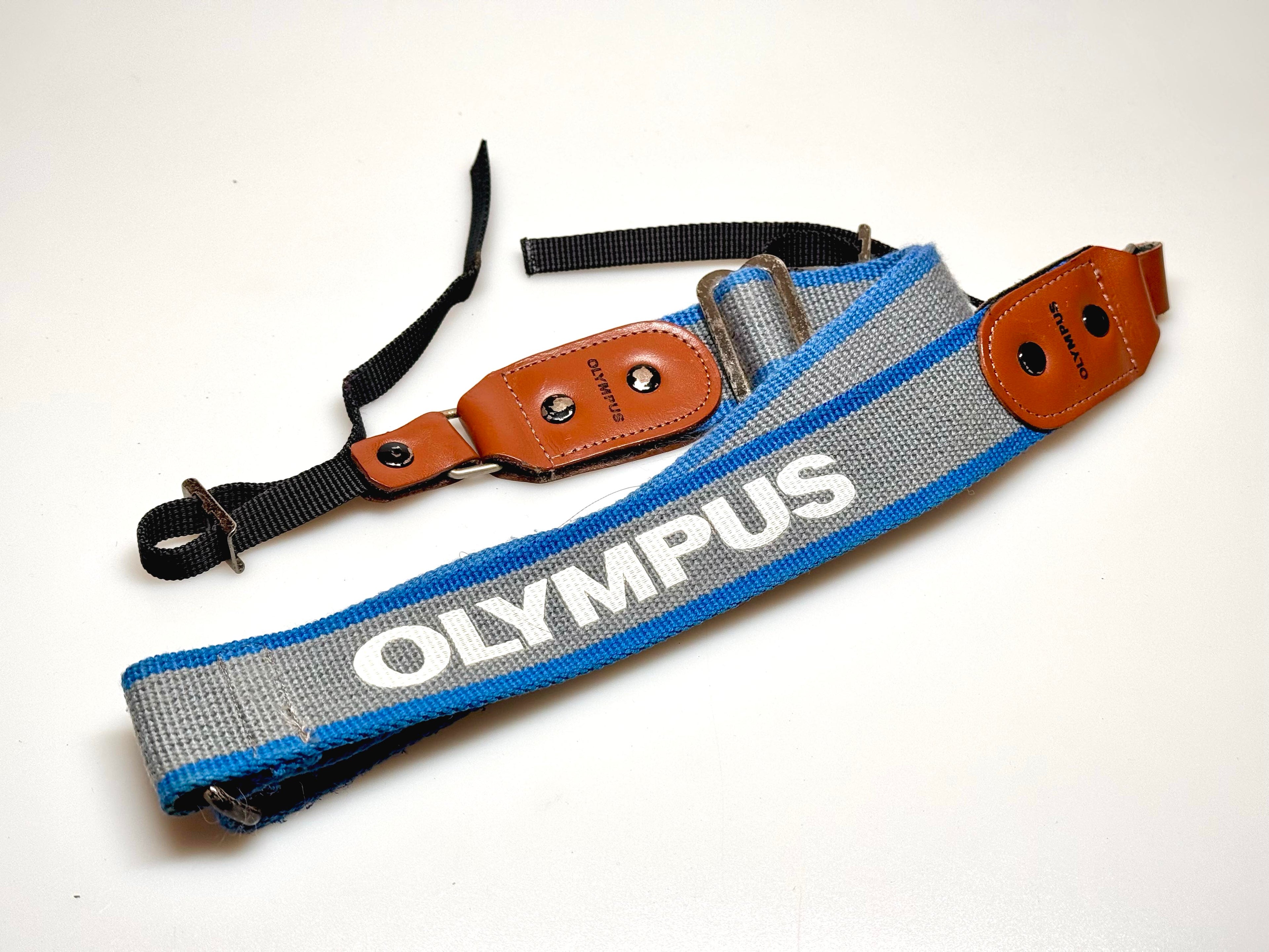 Vintage Olympus Grey and Blue Fabric Strap