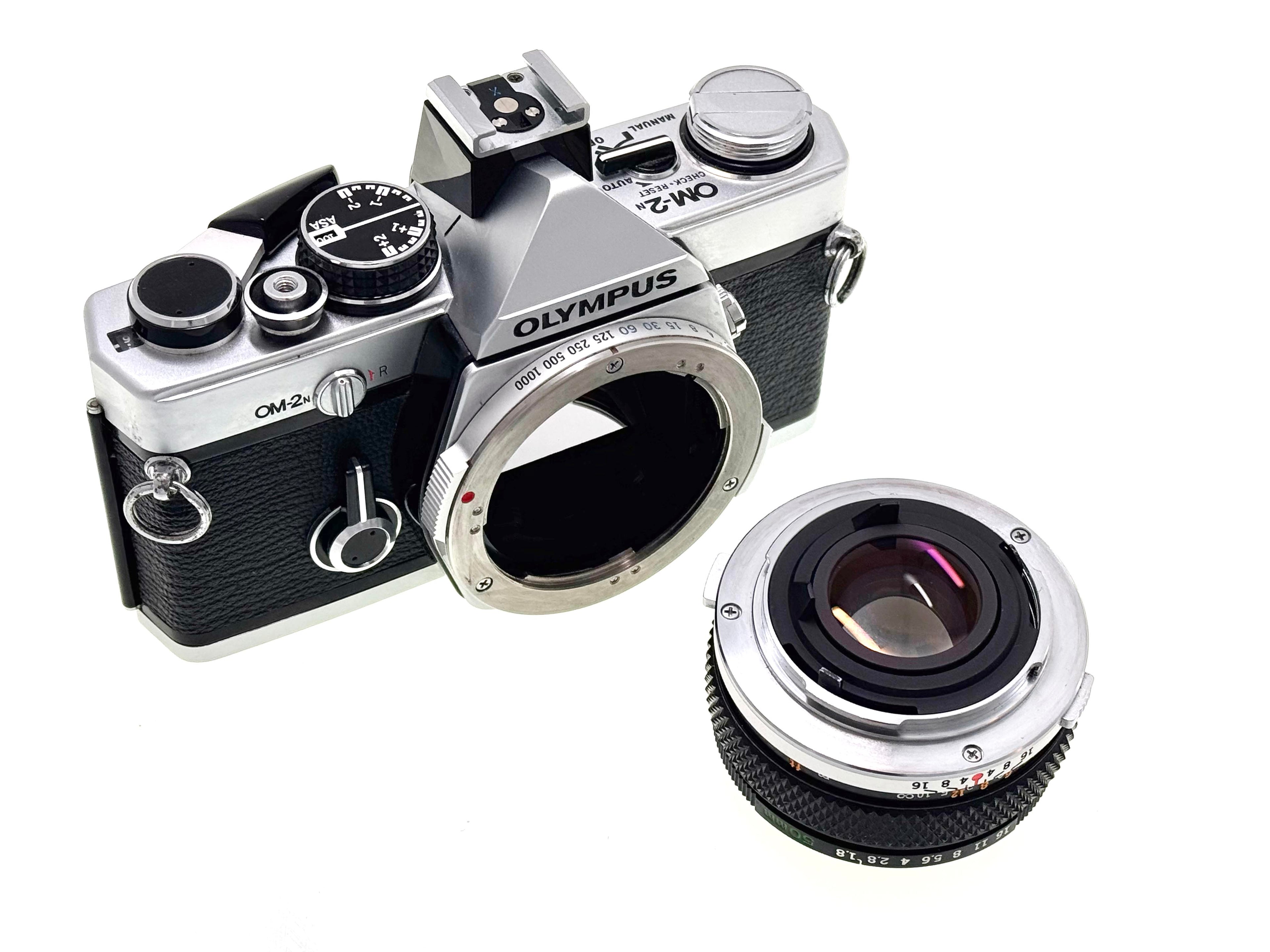 Vintage Olympus OM-2n Film camera with Zuiko 50mm 1.8 Lens (Vg)