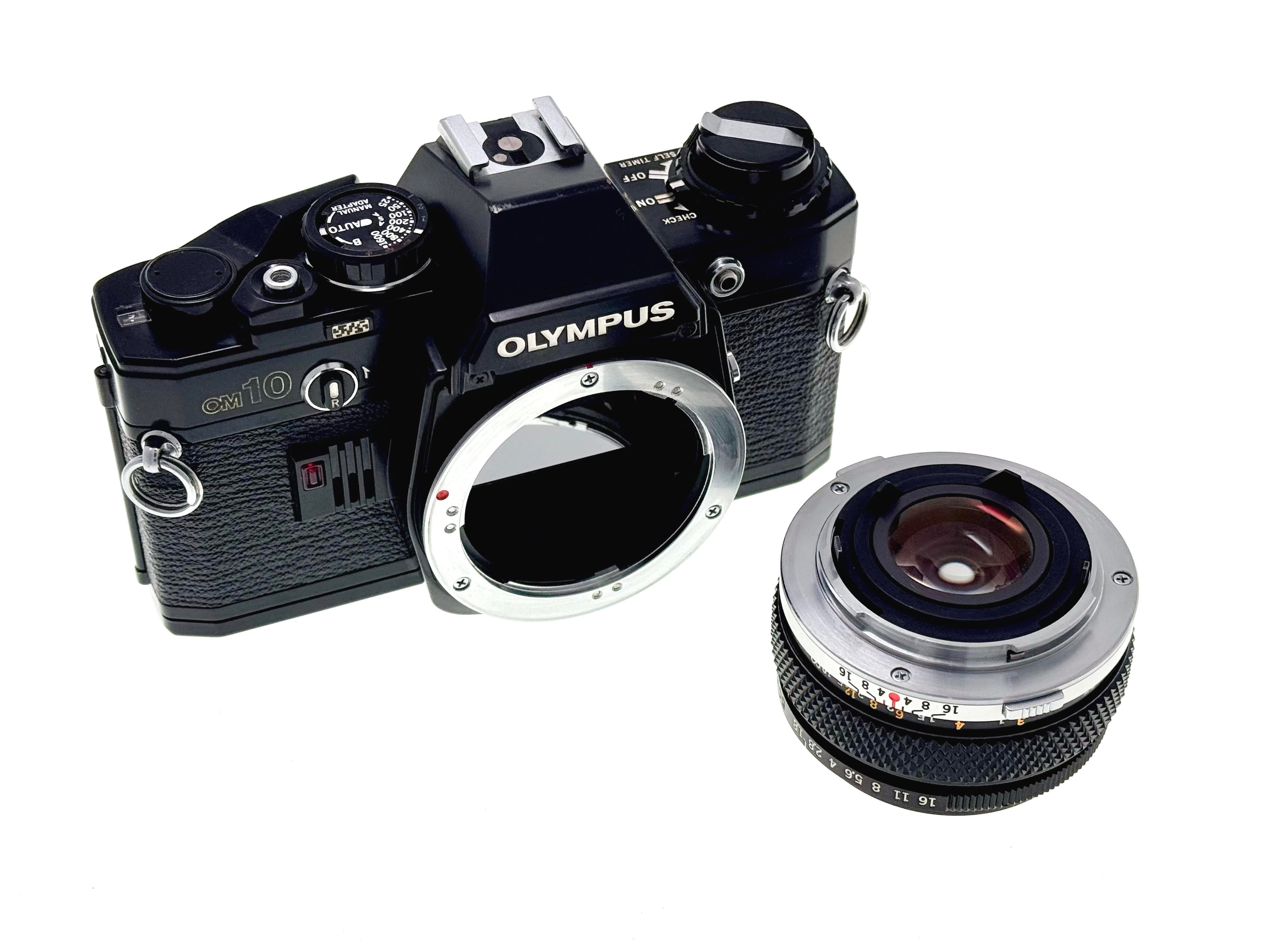 Vintage Olympus OM10 Black with 50mm Zuiko F1.8 Lens. (Exc)