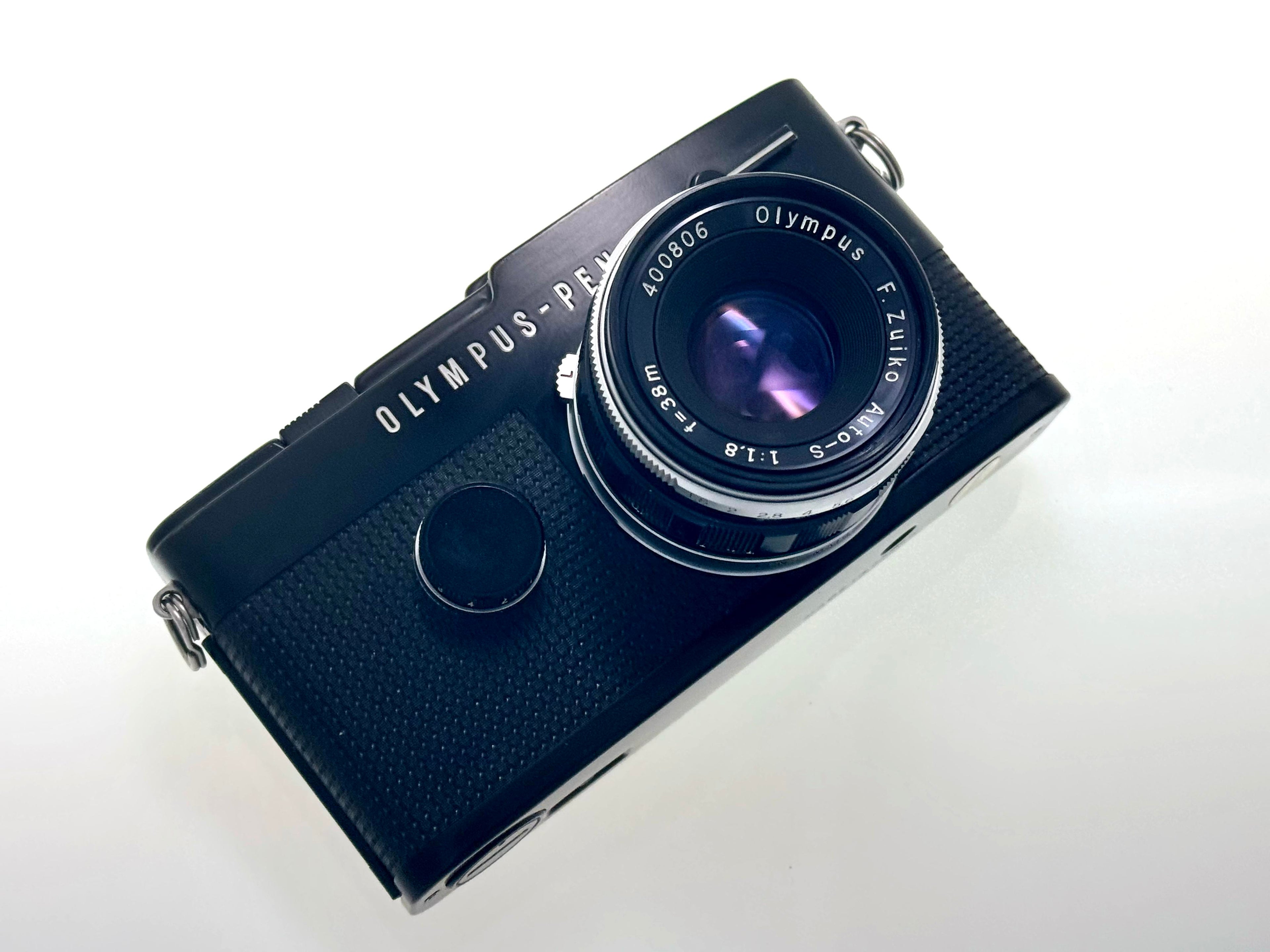 Vintage Black Olympus Pen FT Half-Frame Film Camera with Zuiko 38mm F1.8 Lens. (Exc)