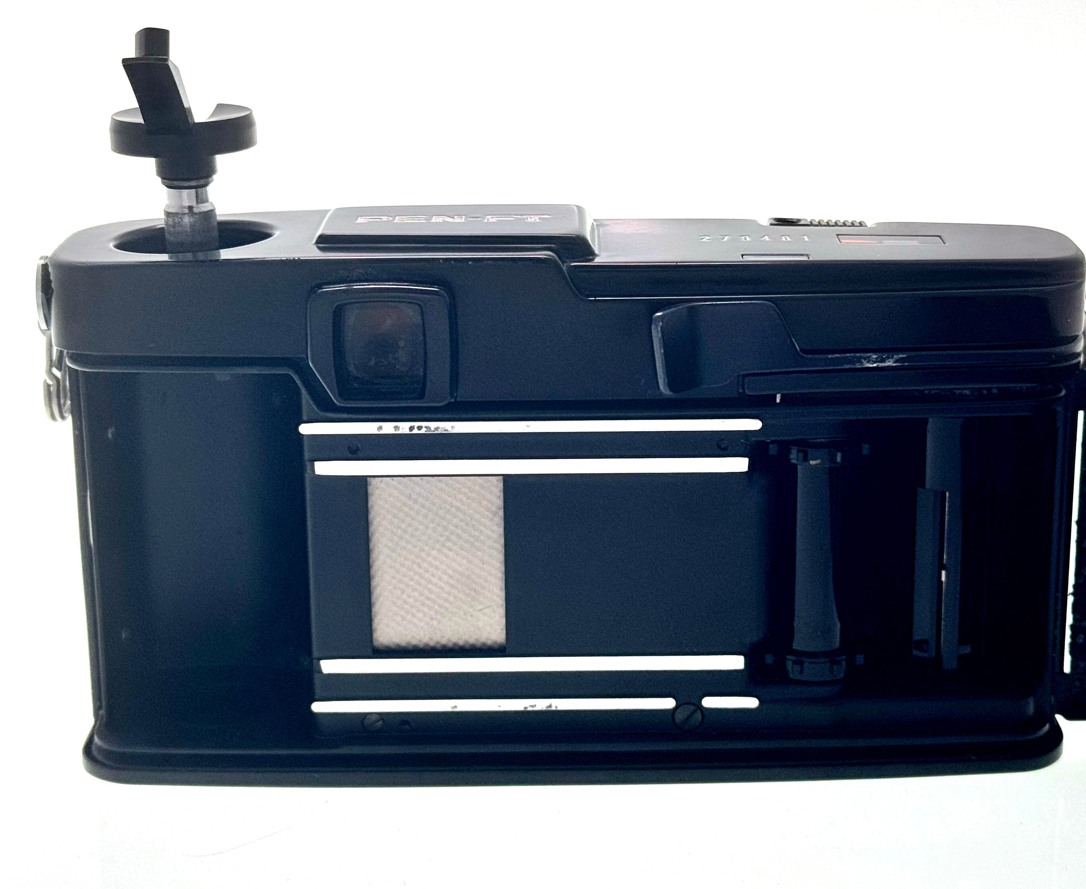 Vintage Black Olympus Pen FT Half-Frame Film Camera with Zuiko 38mm F1.8 Lens. (Exc)