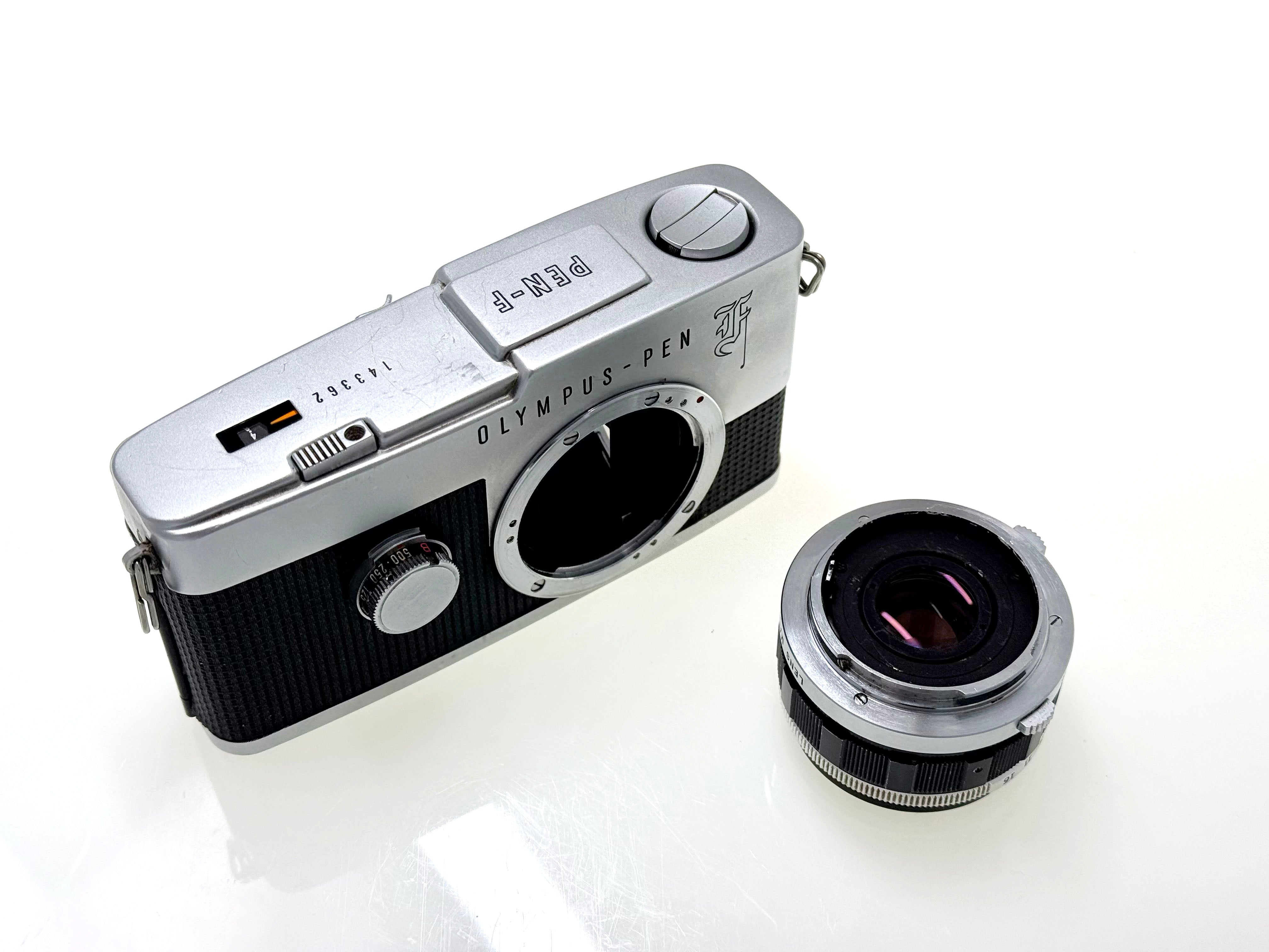 Vintage Olympus Pen F - Half-Frame Film Camera with Zuiko 38mm F1.8 Le