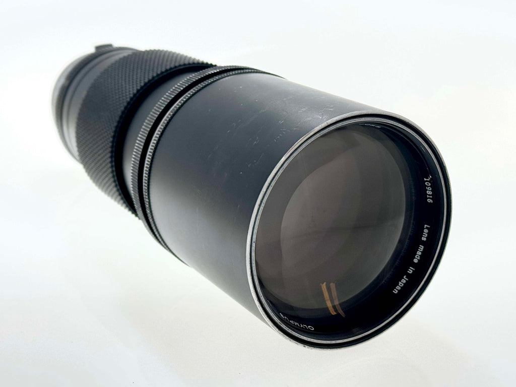 Vintage Olympus 300mm F4.5 Silvernose Telephoto lens (Gd)