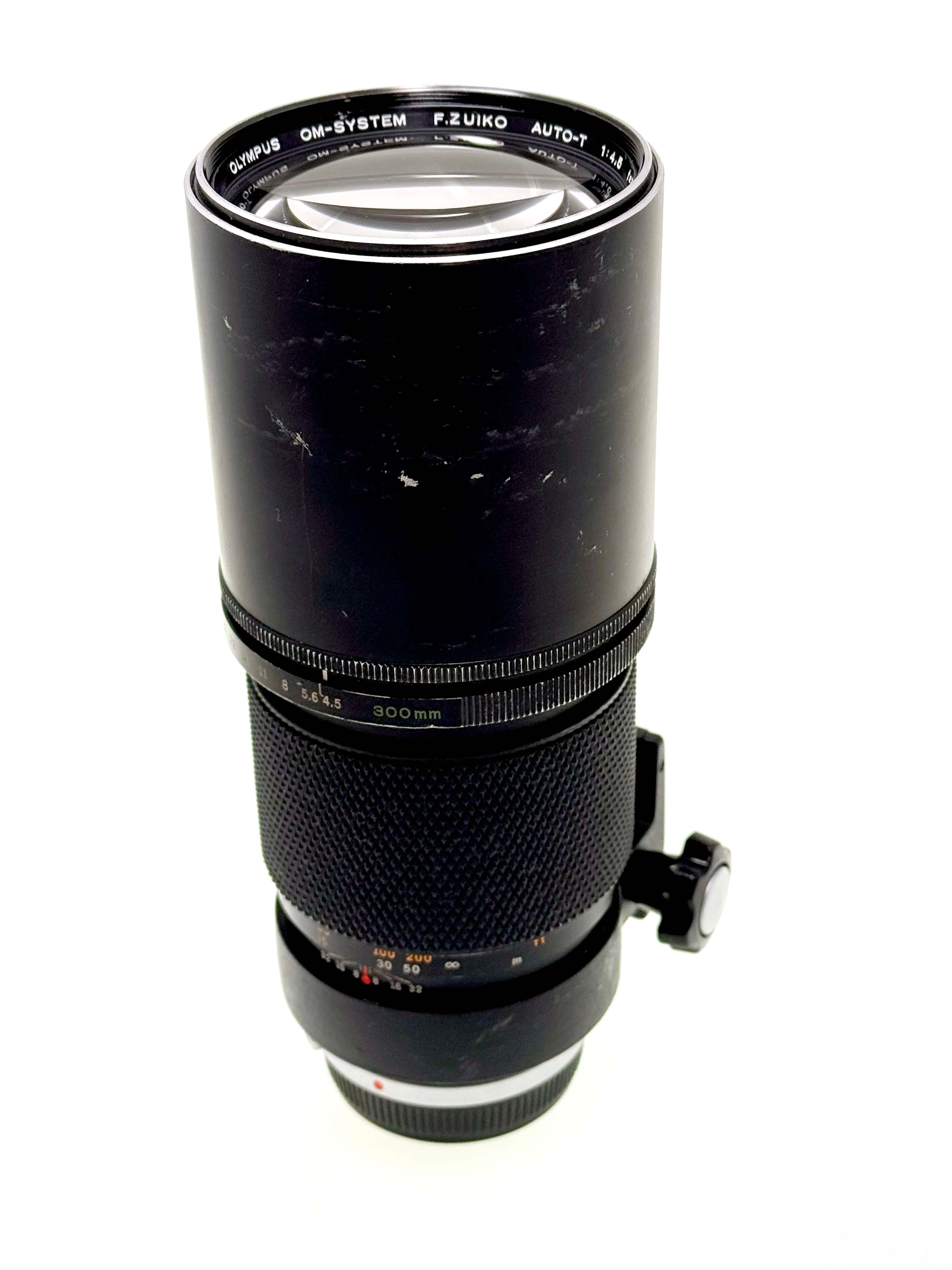 Vintage Olympus 300mm F4.5 Silvernose Telephoto lens (Gd)