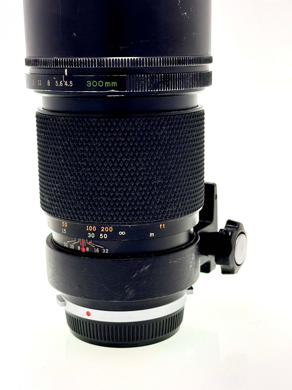 Vintage Olympus 300mm F4.5 Silvernose Telephoto lens (Gd)