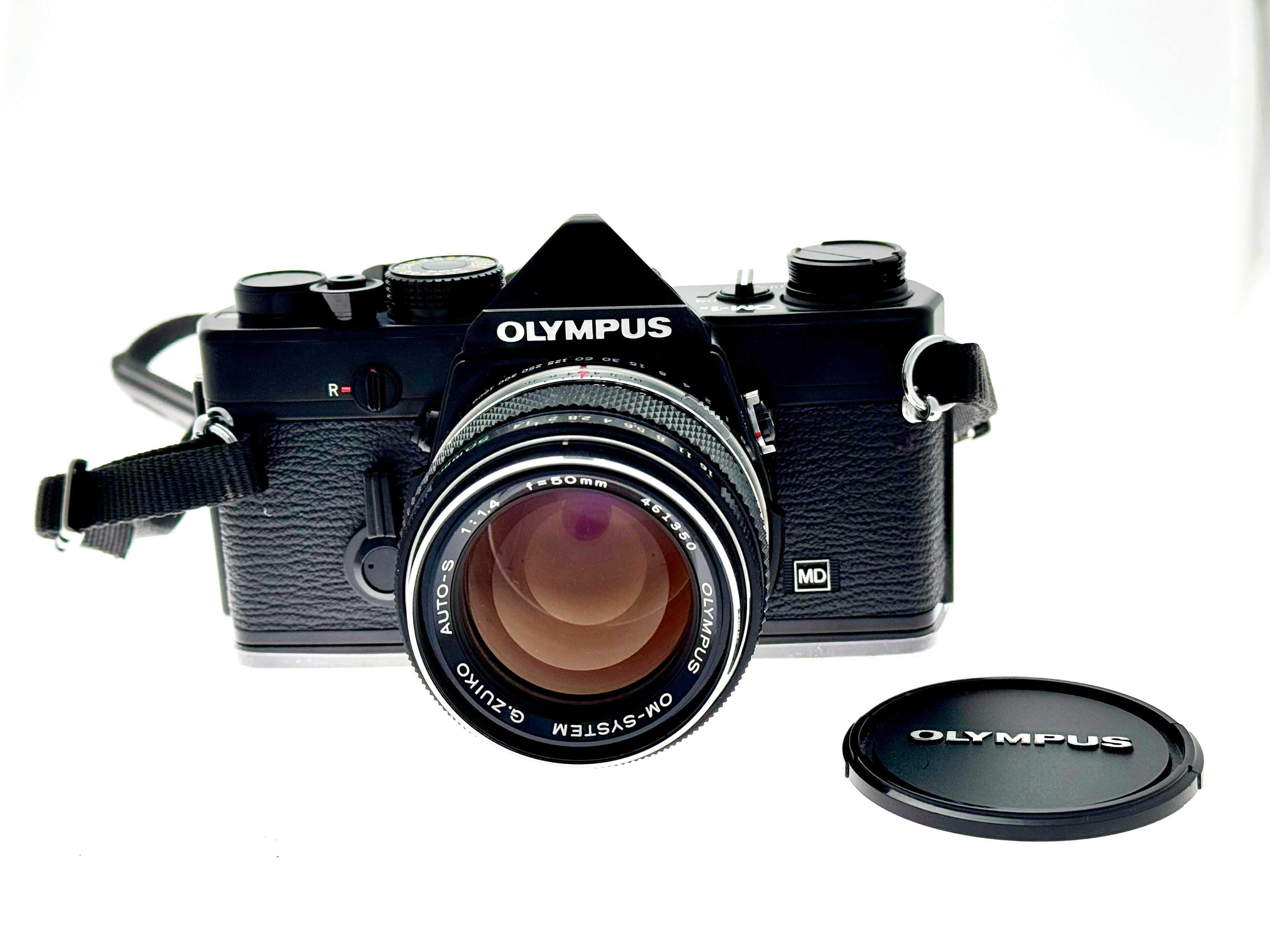 Vintage Olympus OM-1n Black with 50mm G.Zuiko F1.4 (Exc)