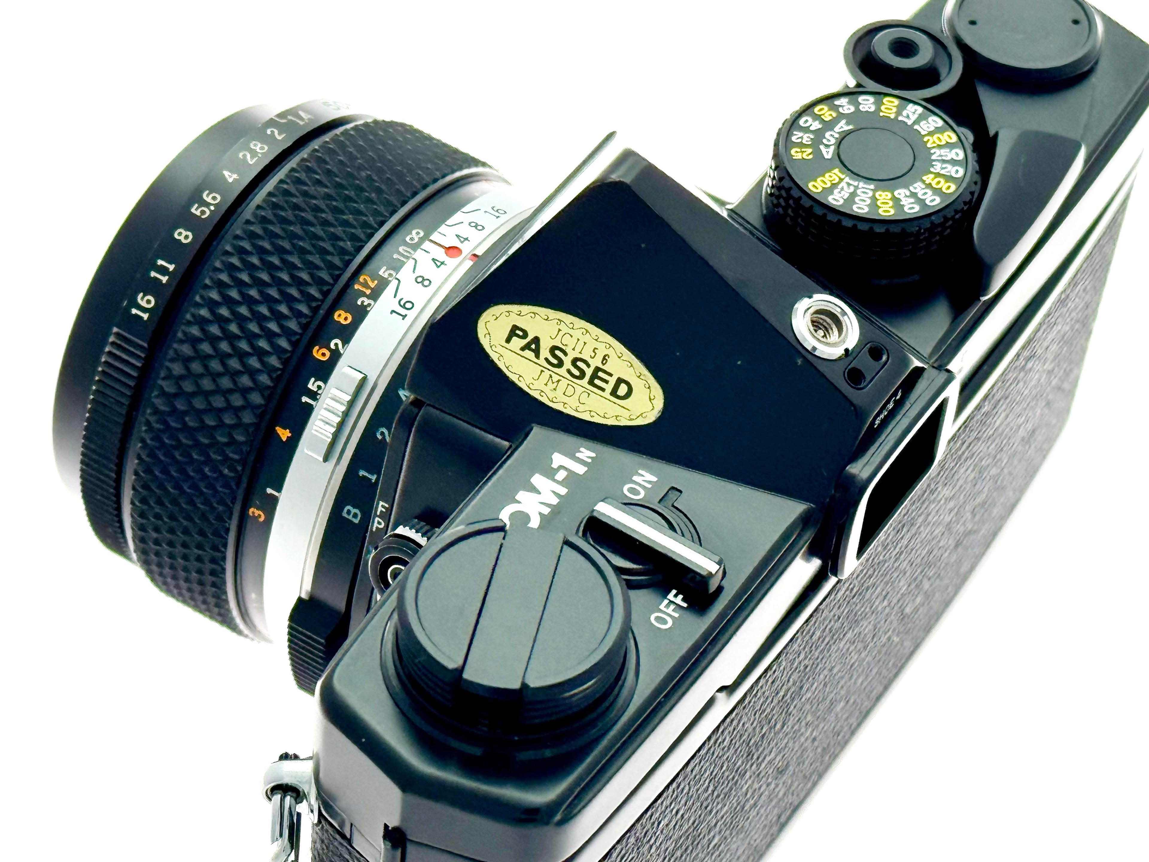 Vintage Olympus OM-1n Black with 50mm G.Zuiko F1.4 (Exc)