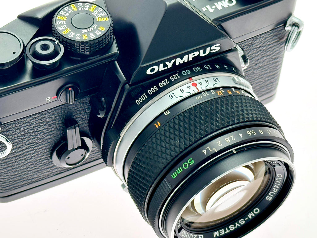 Vintage Olympus OM-1n Black with 50mm G.Zuiko F1.4 (Exc)