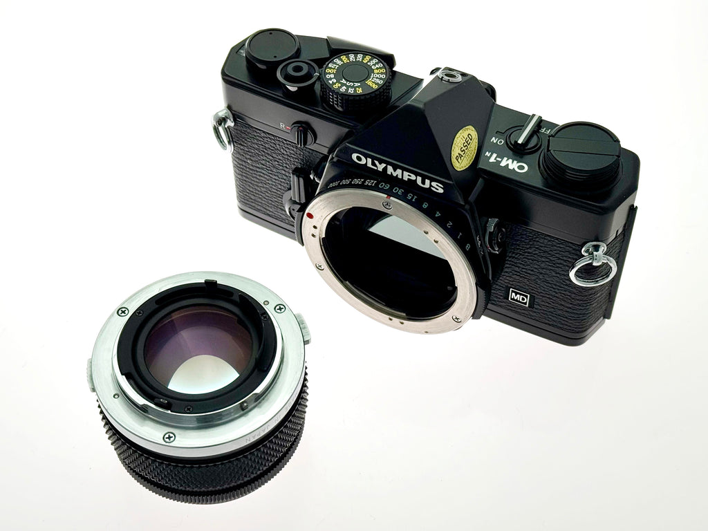 Vintage Olympus OM-1n Black with 50mm G.Zuiko F1.4 (Exc)