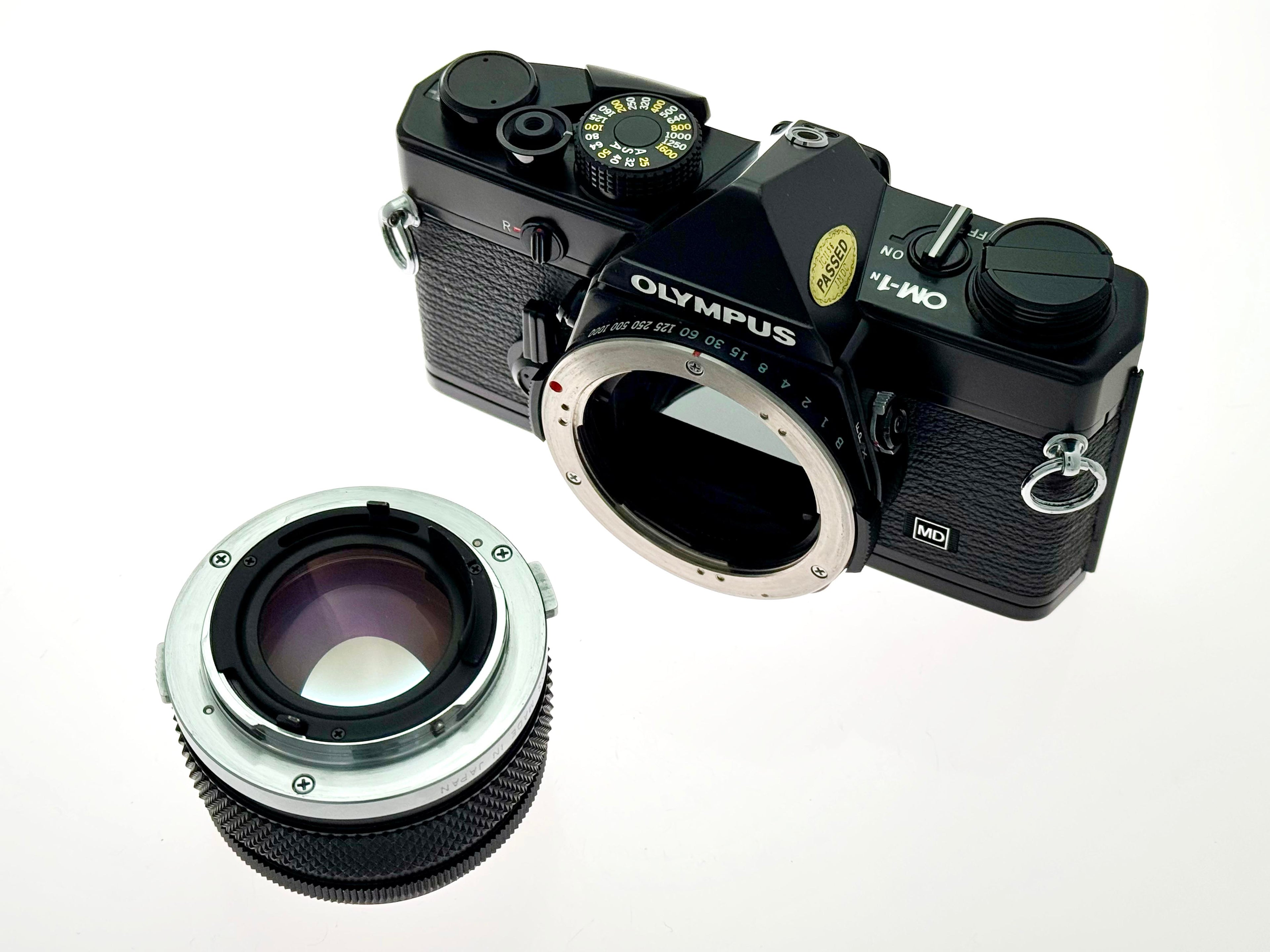 Vintage Olympus OM-1n Black with 50mm G.Zuiko F1.4 (Exc)