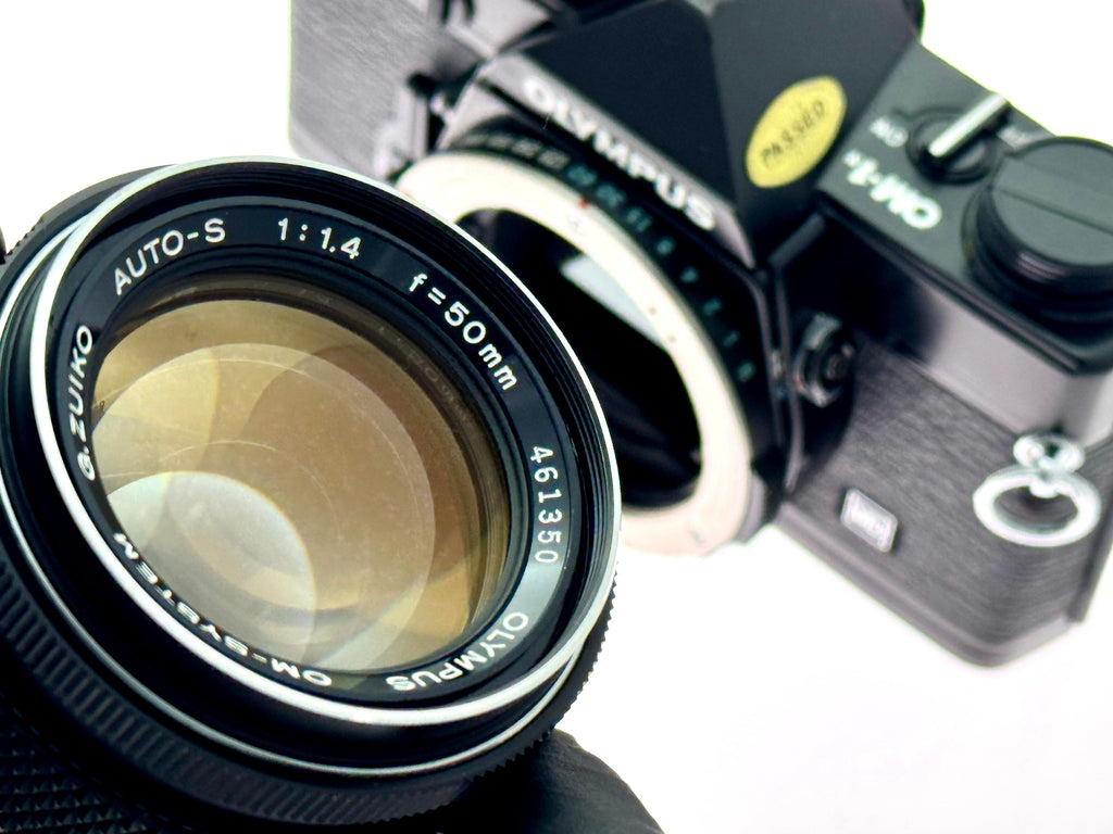 Vintage Olympus OM-1n Black with 50mm G.Zuiko F1.4 (Exc)