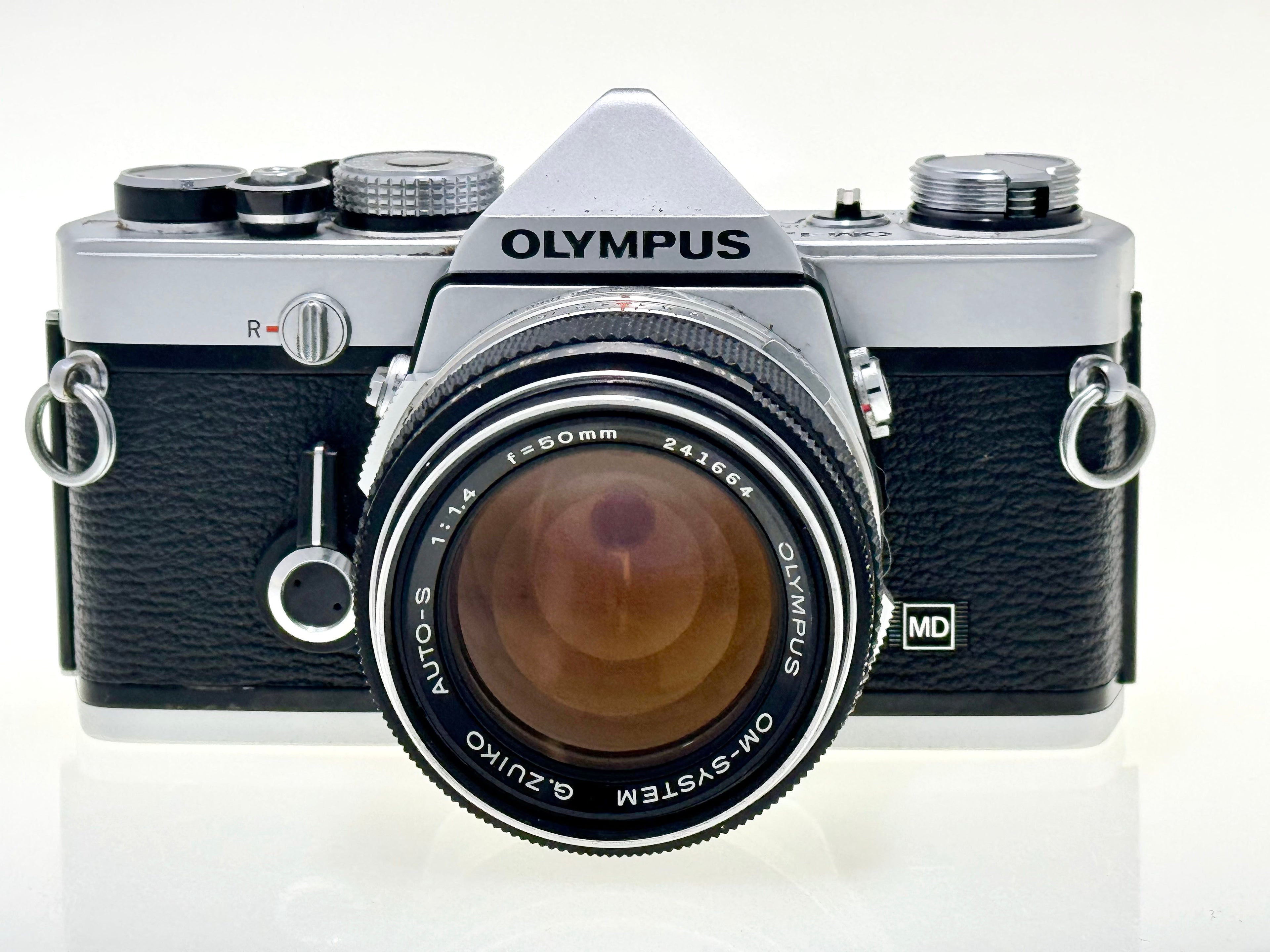 Vintage Olympus OM-1n with 50mm F1.4 Silver nose Lens (Vg)