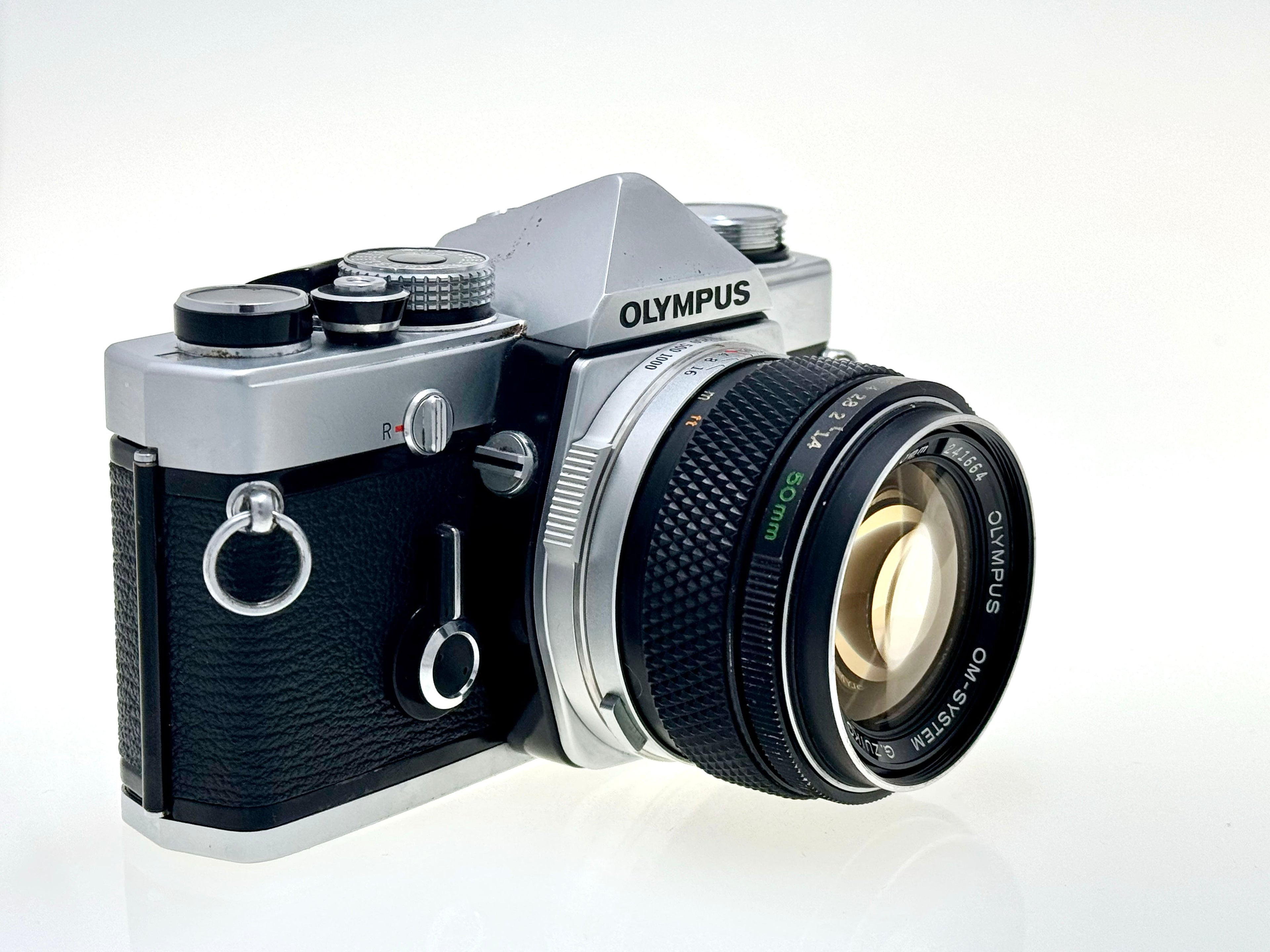 Vintage Olympus OM-1n with 50mm F1.4 Silver nose Lens (Vg)