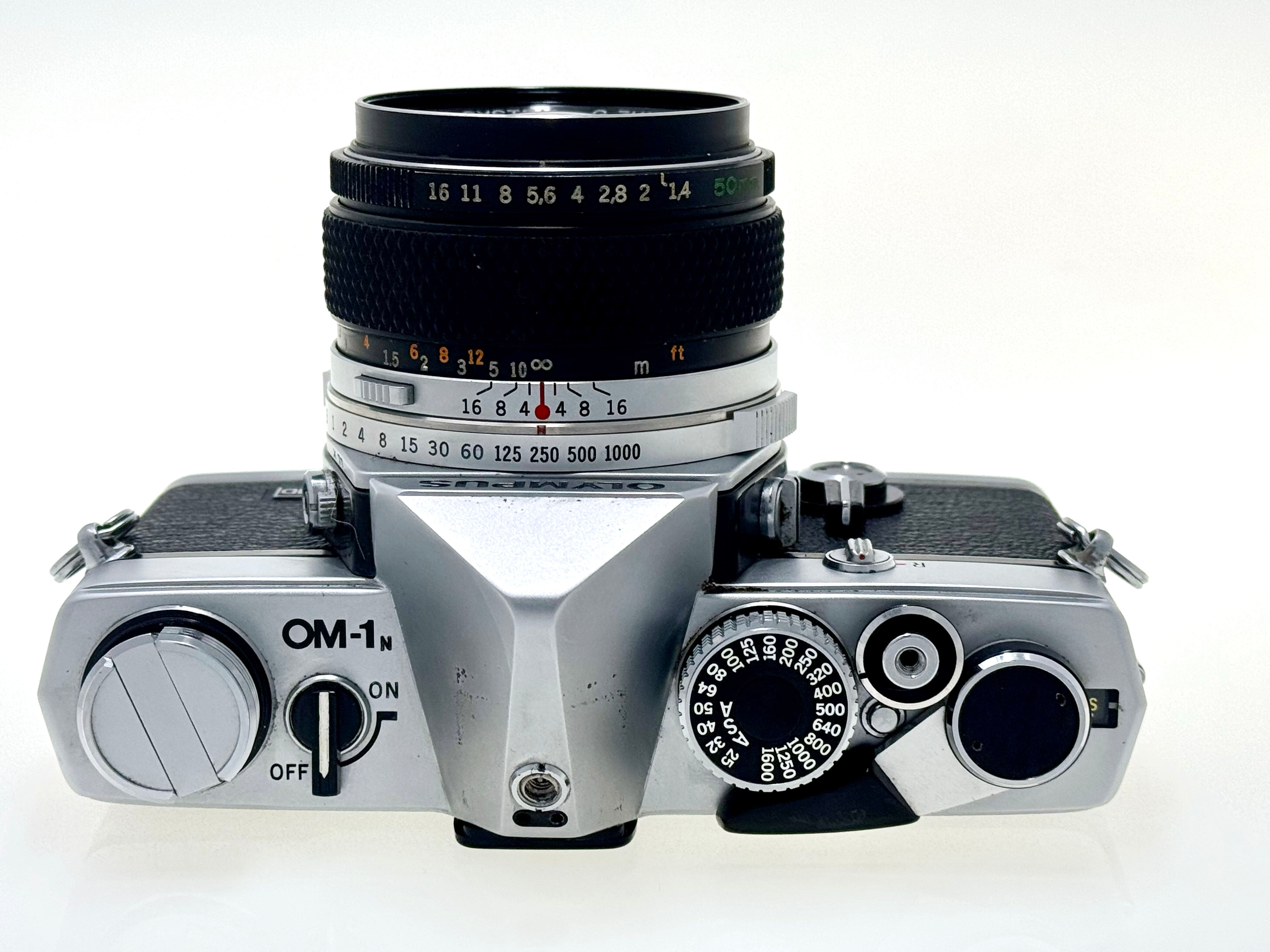 Vintage Olympus OM-1n with 50mm F1.4 Silver nose Lens (Vg)