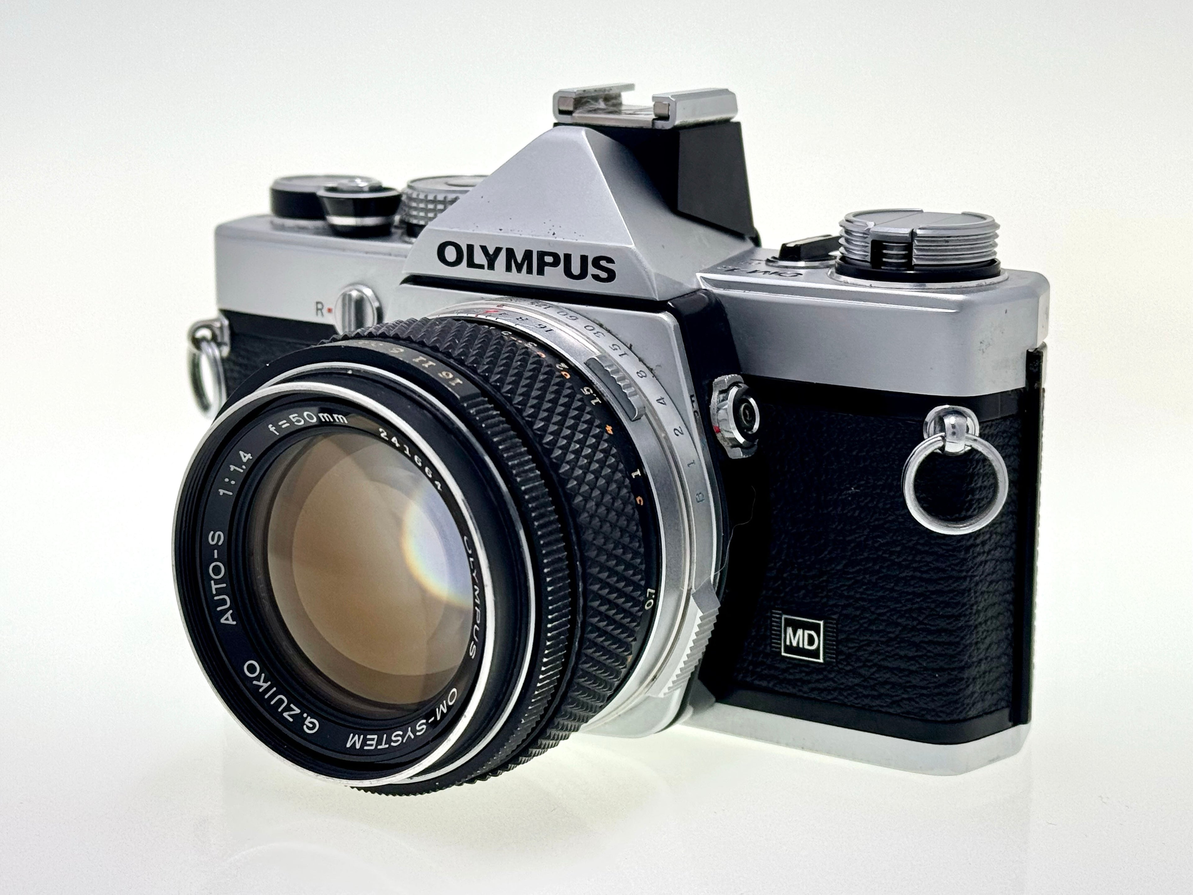 Vintage Olympus OM-1n with 50mm F1.4 Silver nose Lens (Vg)