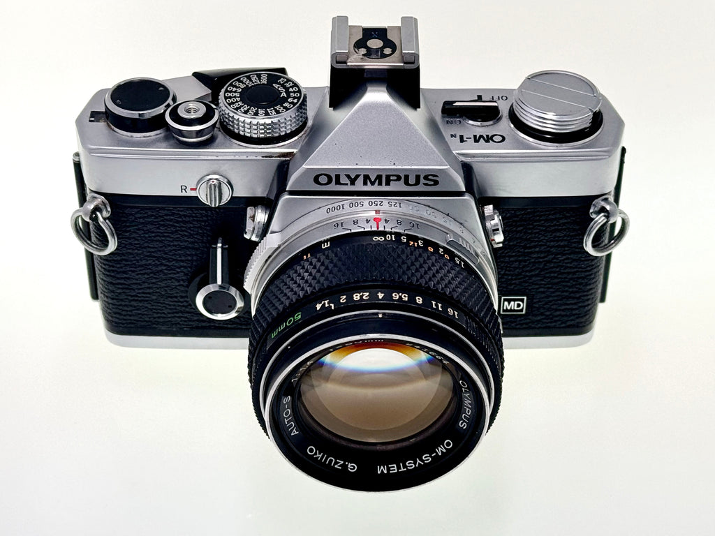 Vintage Olympus OM-1n with 50mm F1.4 Silver nose Lens (Vg)