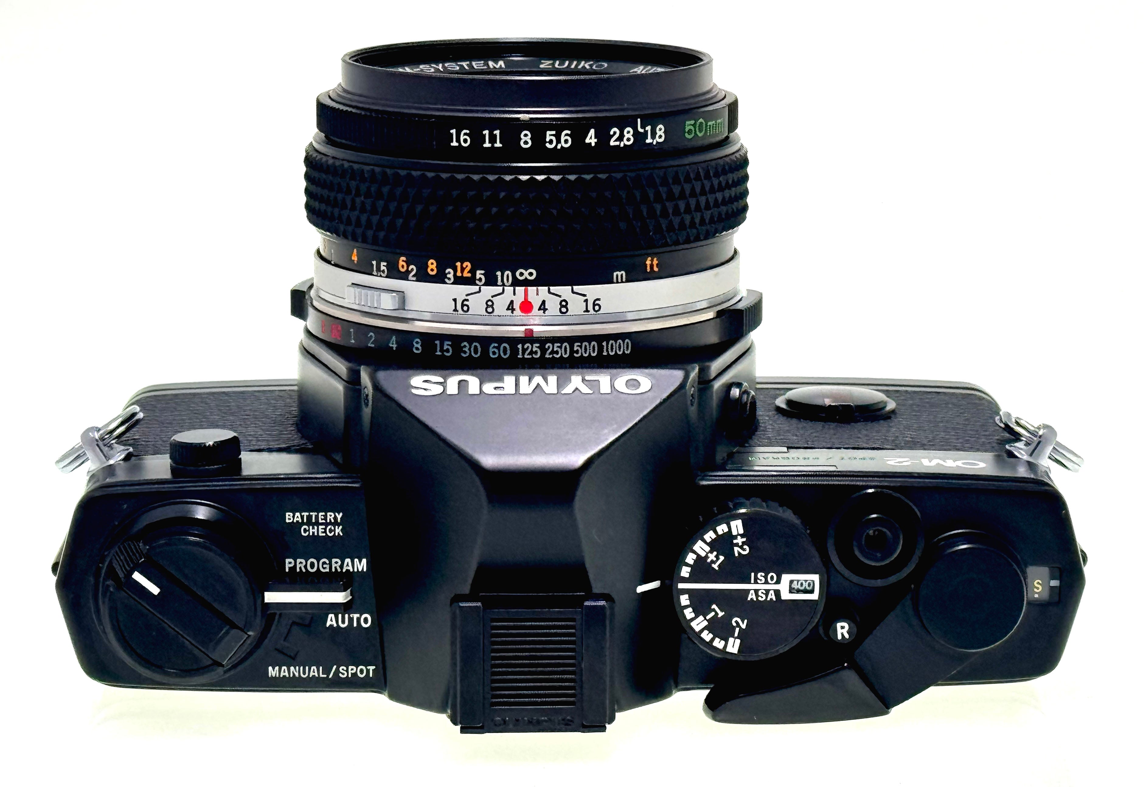 Vintage Olympus OM-2 Spot/Program with 50mm F1.8 in near mint (Exc)