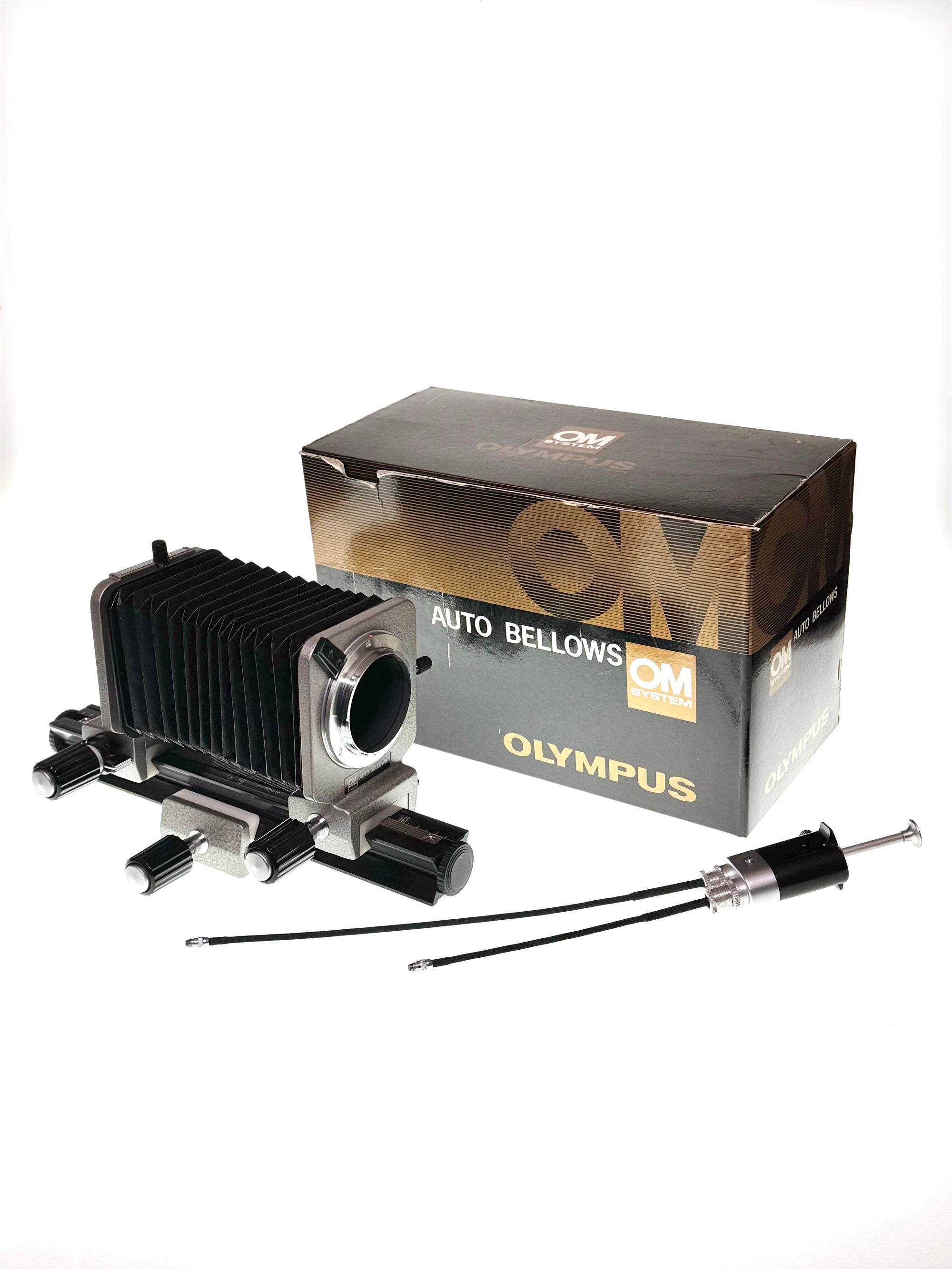 Olympus OM Bellows with Dual cable release in Excellent Condition with Box