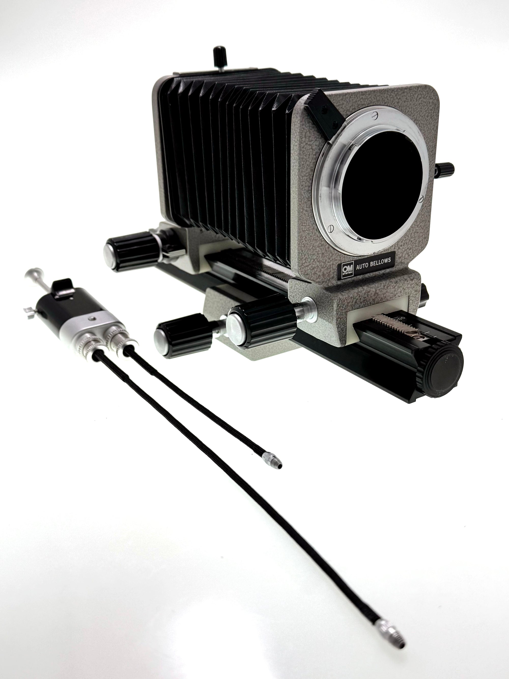 Olympus OM Bellows with Dual cable release in Excellent Condition with Box