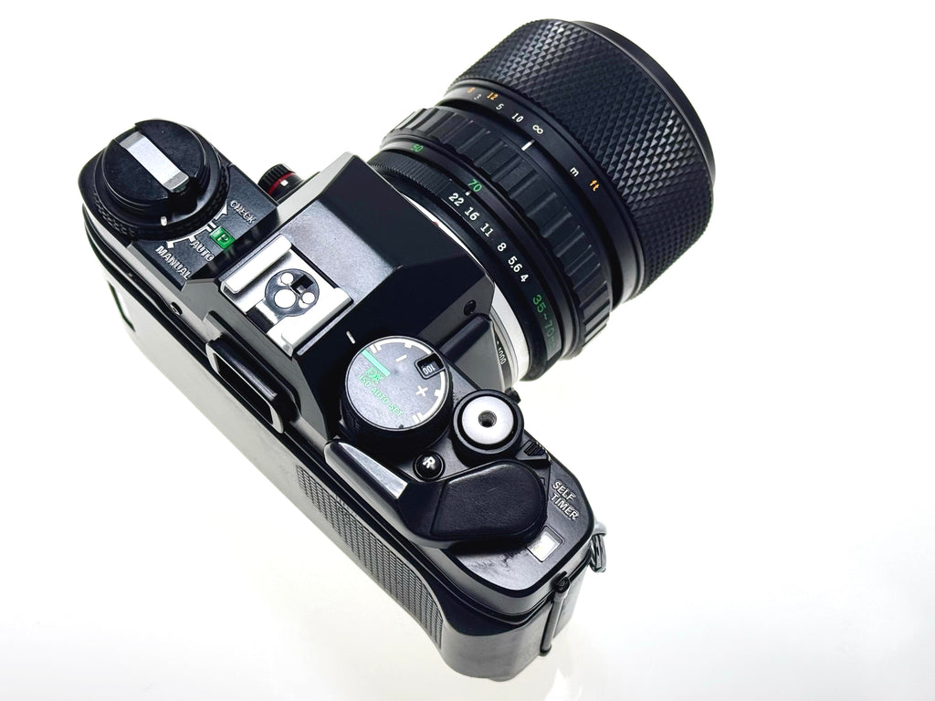 Top view of Olympus OM40 Program SLR Film camera